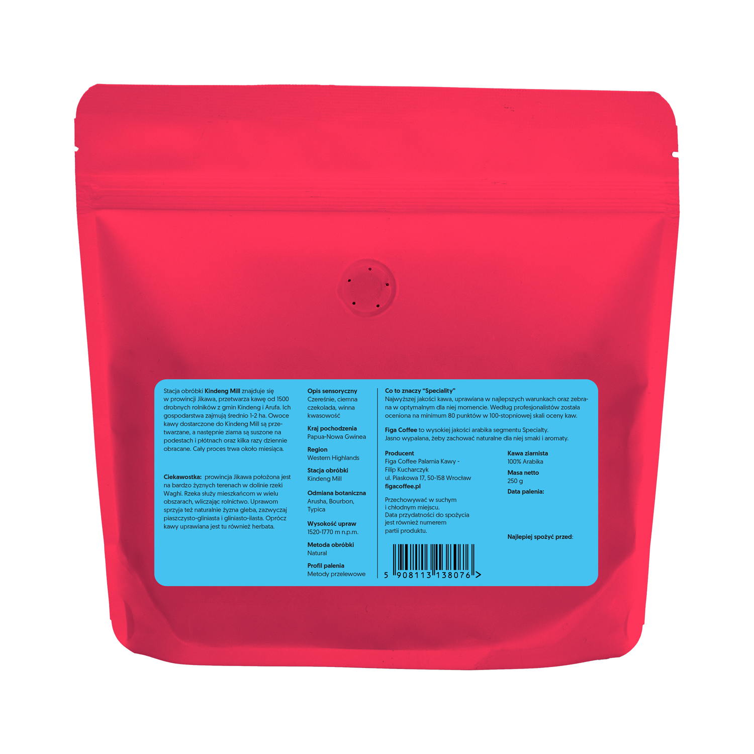 Figa Coffee - kawa ziarnista Papua Nowa Gwinea Kindeng Mill Natural Filter 250 g