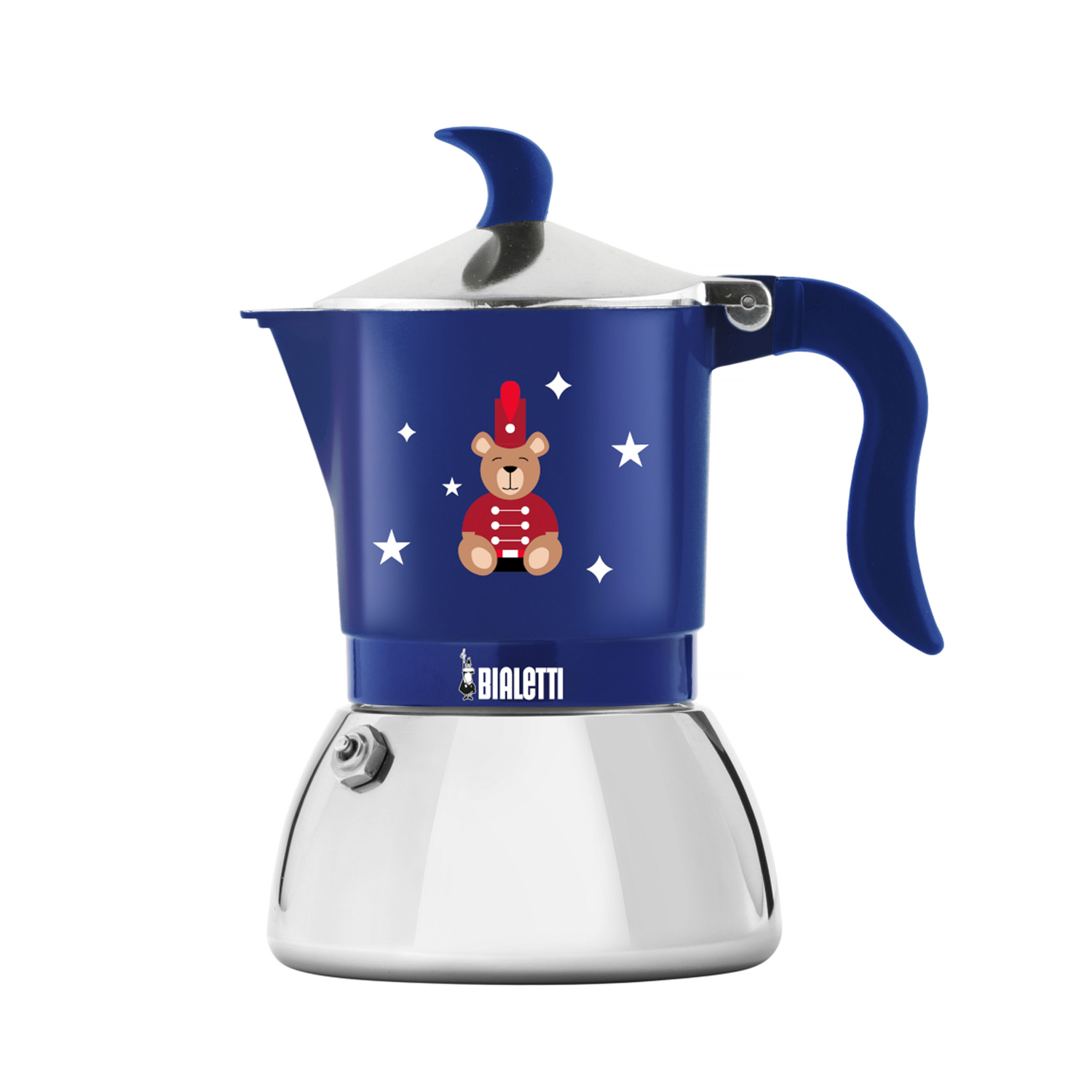 Bialetti - Fiammetta Induction Joyful Christmas Moka Pot 4tz Blue