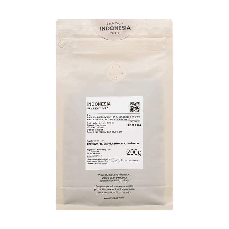 Miga Coffee - Indonezja Java Kayumas Washed Filter 200g