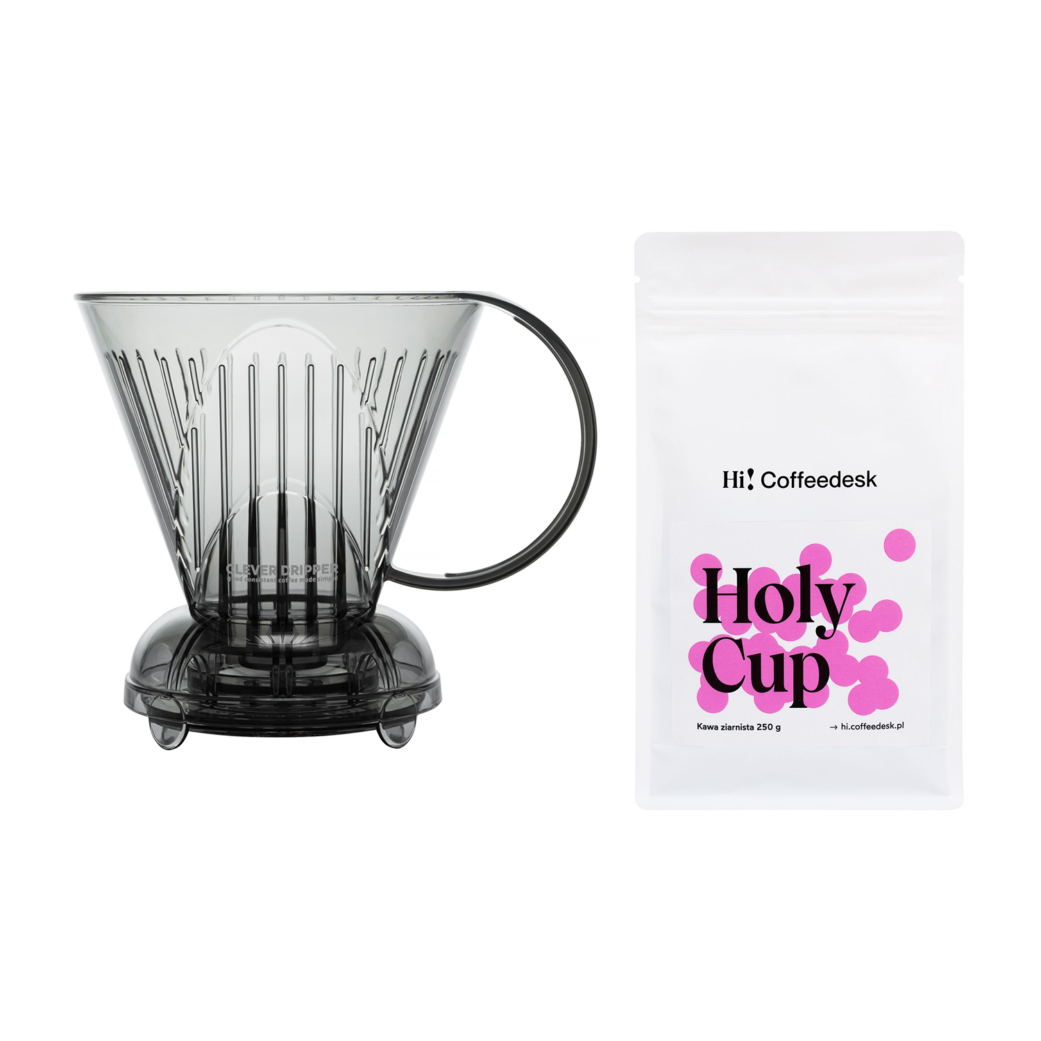 Clever Dripper - L 500ml Transluscent Gray + 100 Filters