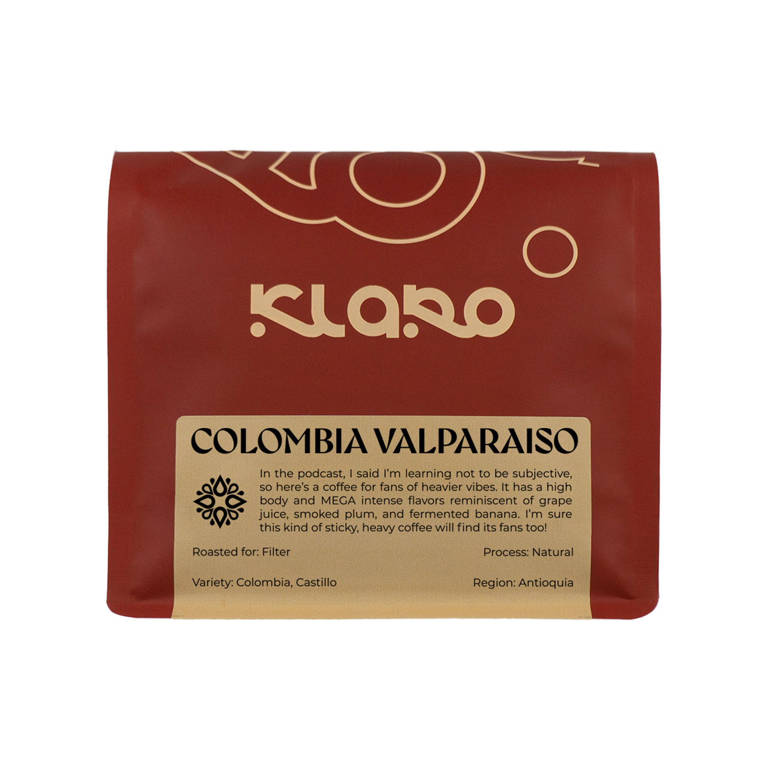 Klaro - kawa ziarnista Kolumbia Valparaiso Natural Filter 250 g