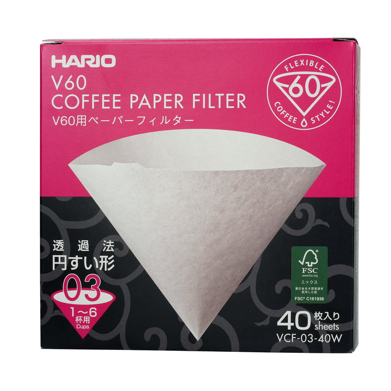 Hario filtry papierowe do dripa V60-03 - 40 sztuk