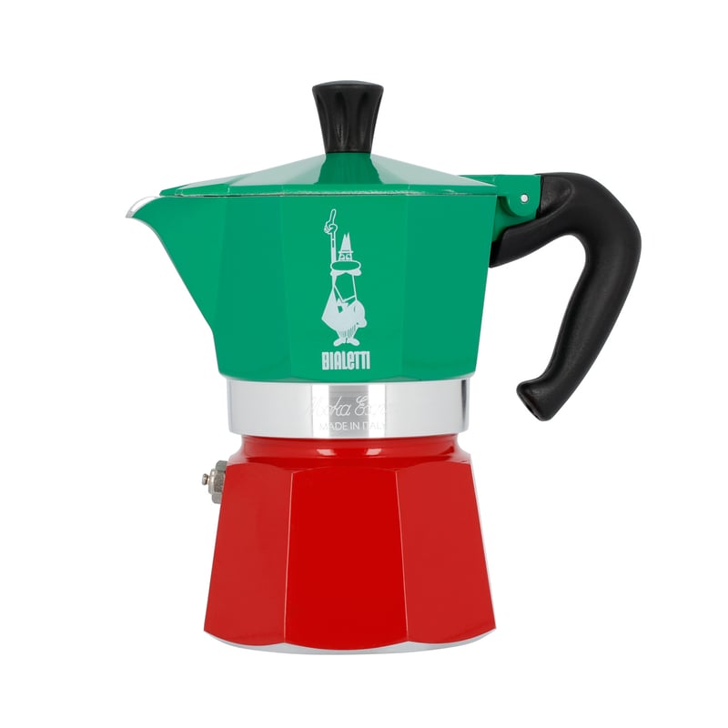 Coffee Maker Coffee Percolator 150ml 3 Cups Aluminum Coffee Pot Percolator Italian Cafetiere Household Moka Coffee Tea Maker, Red