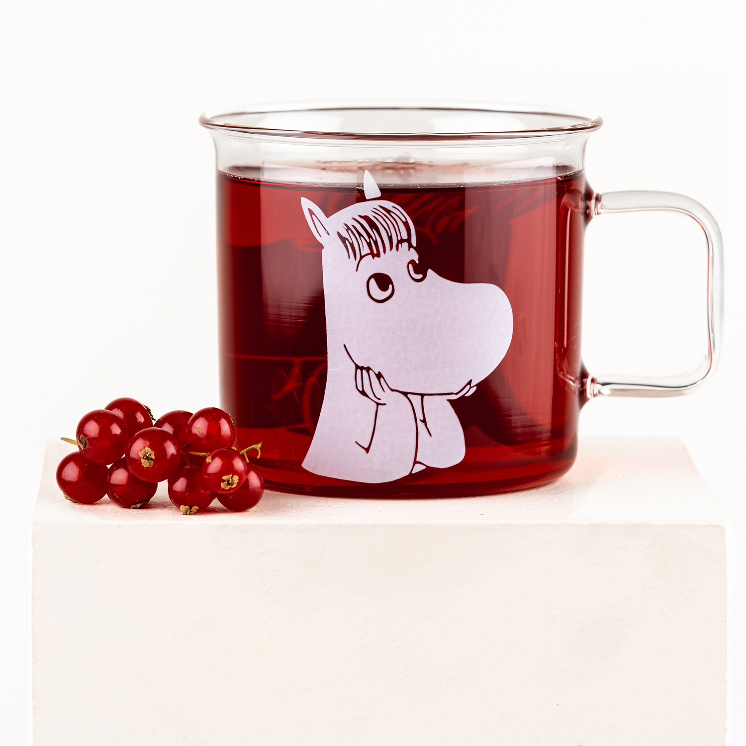 Moomin - Snorkmaiden Glass Mug 350ml Transparent with White Print