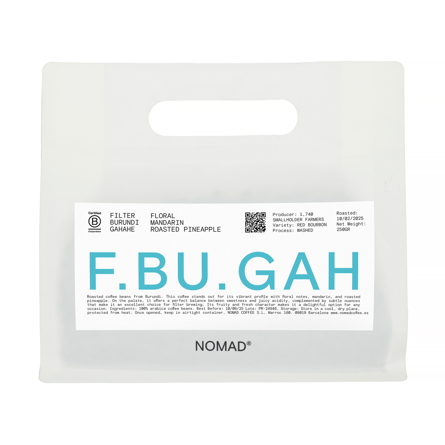 Nomad Coffee - Burundi Gahahe Washed Filter 250g