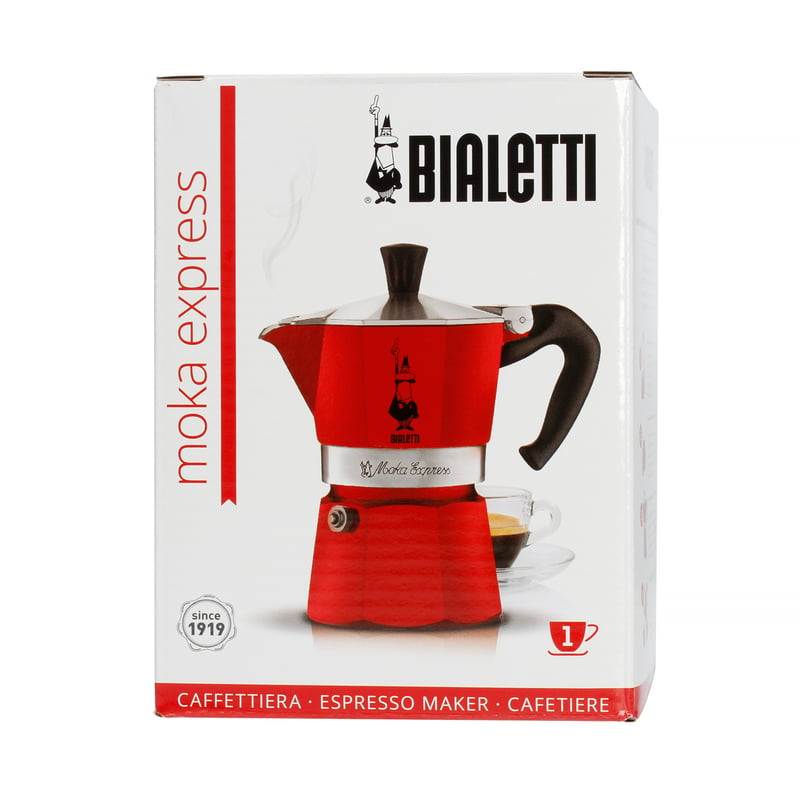 Bialetti Moka Express Red/Black, Stovetop Coffee Maker