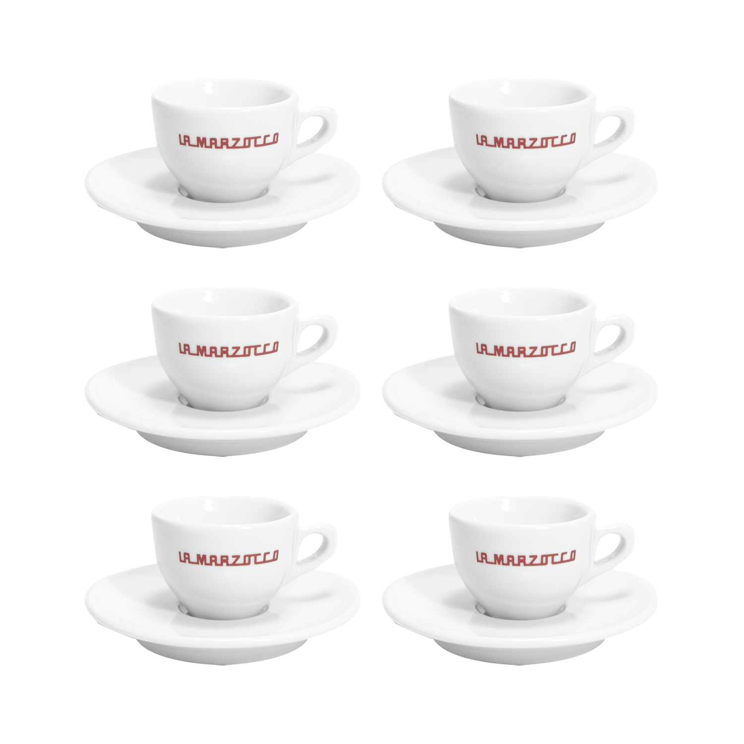 La Marzocco - zestaw 6 filiżanek ze spodkami do espresso Linea 65 ml - biały