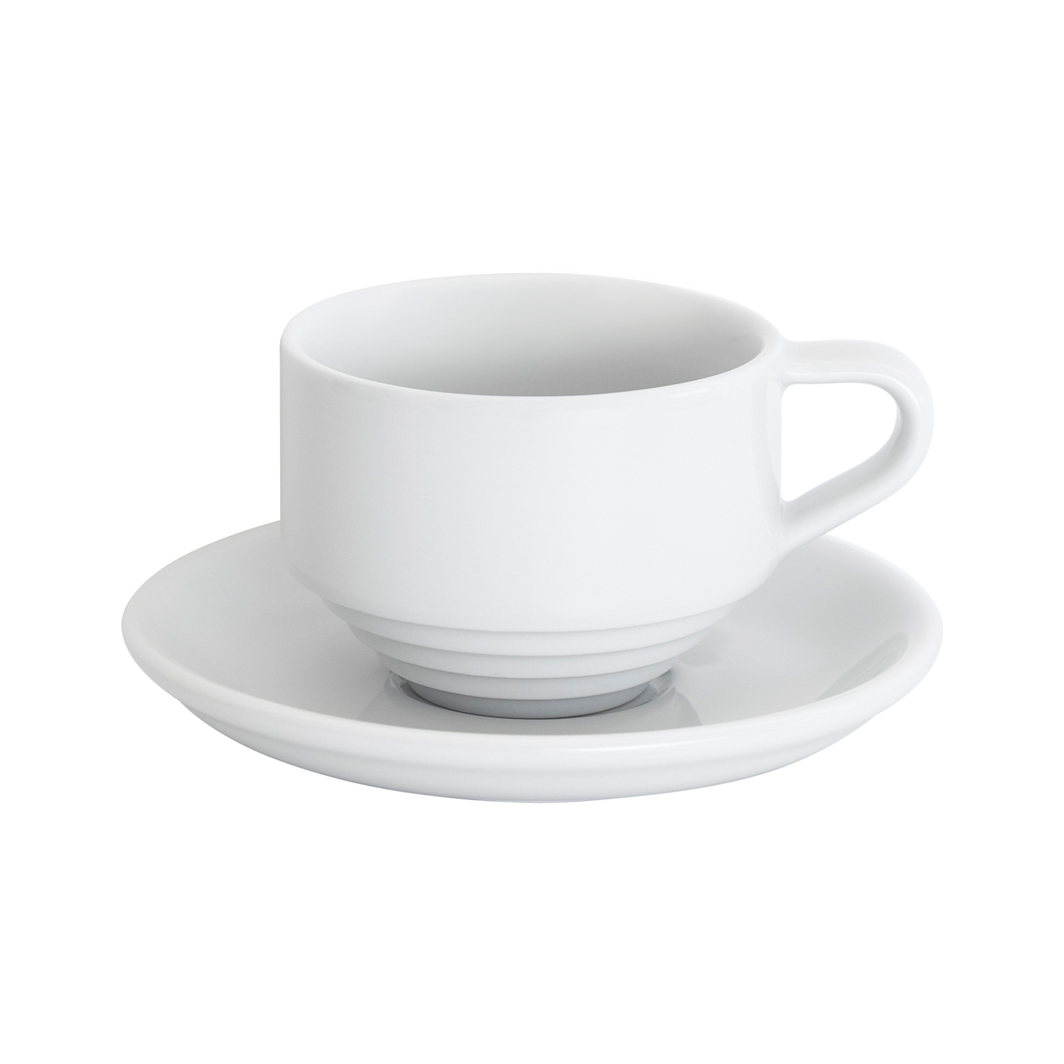 Loveramics Deco - 165ml Flat White cup and saucer - White