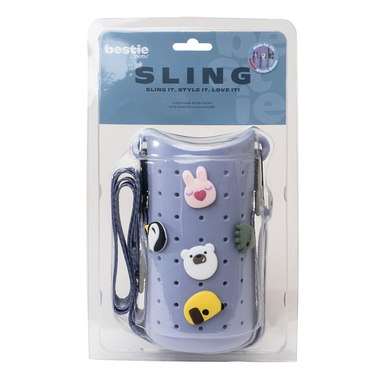 Asobu - pokrowiec Sling na butelkę Bestie - fioletowy