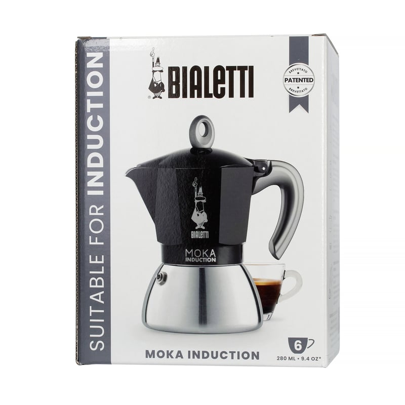 Bialetti Moka Induction Pot - Black, 4 Cups