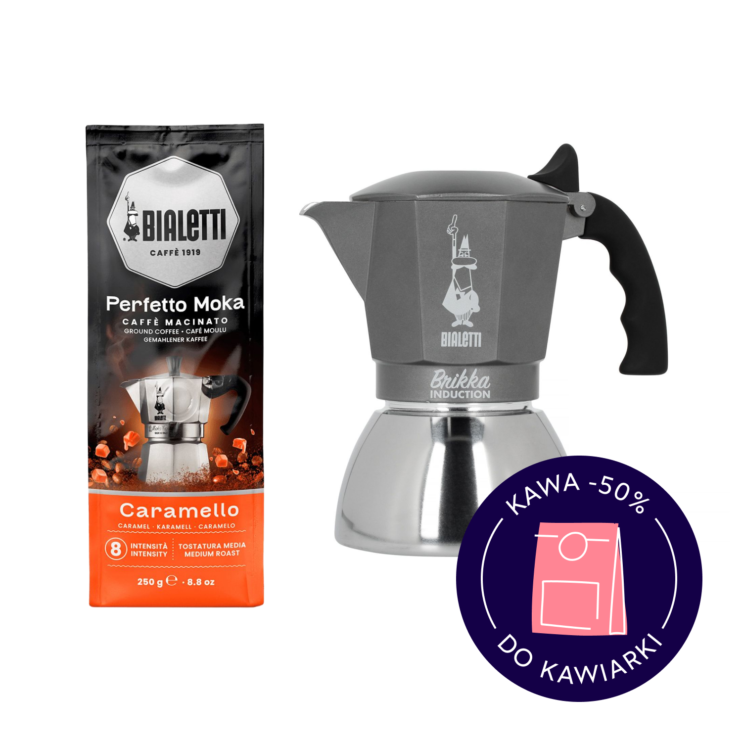 Zestaw Brikka Induction 4tz + kawa Perfetto Moka Caramello Espresso