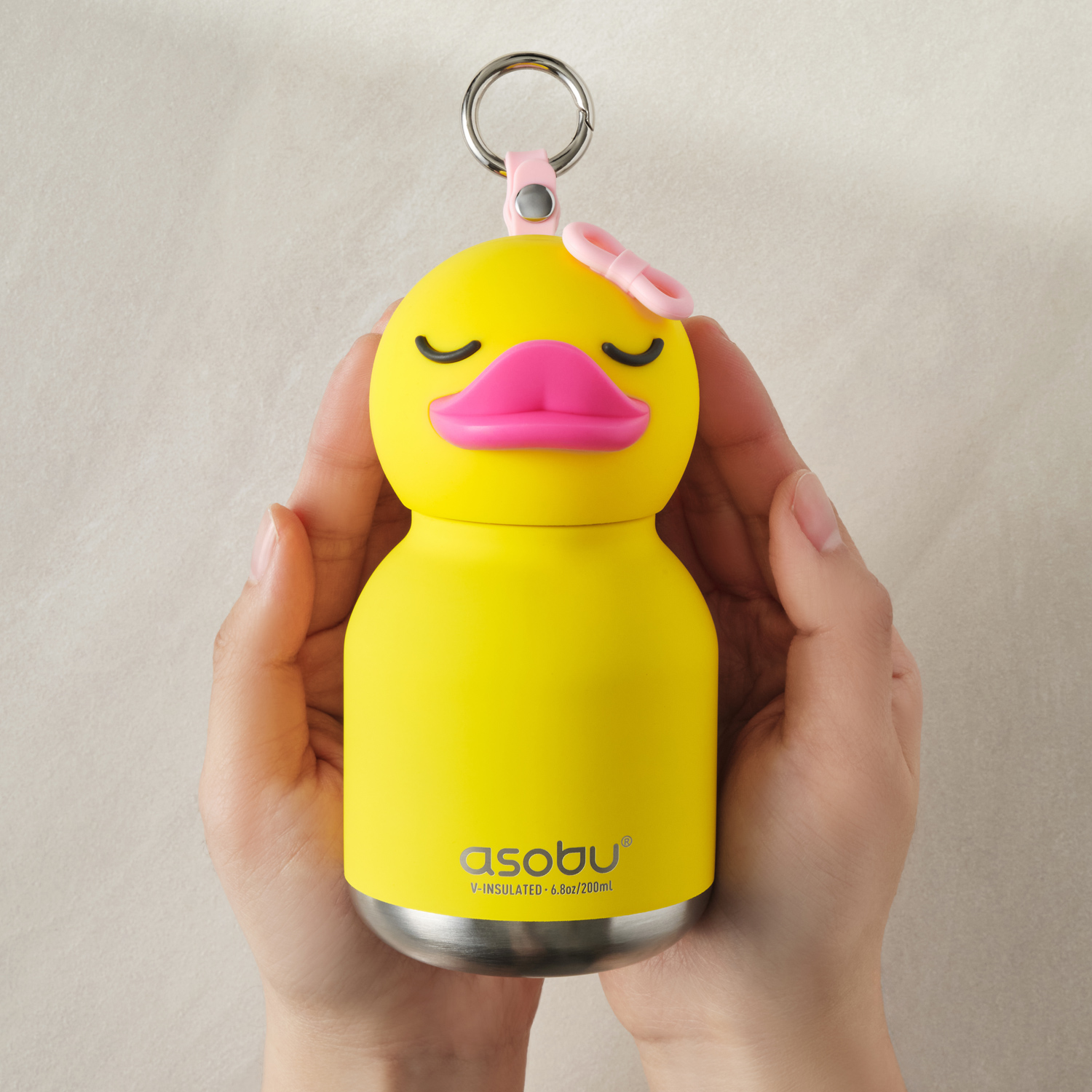 Asobu - Mini Bestie Kaczka - Butelka termiczna ze słomką 200ml