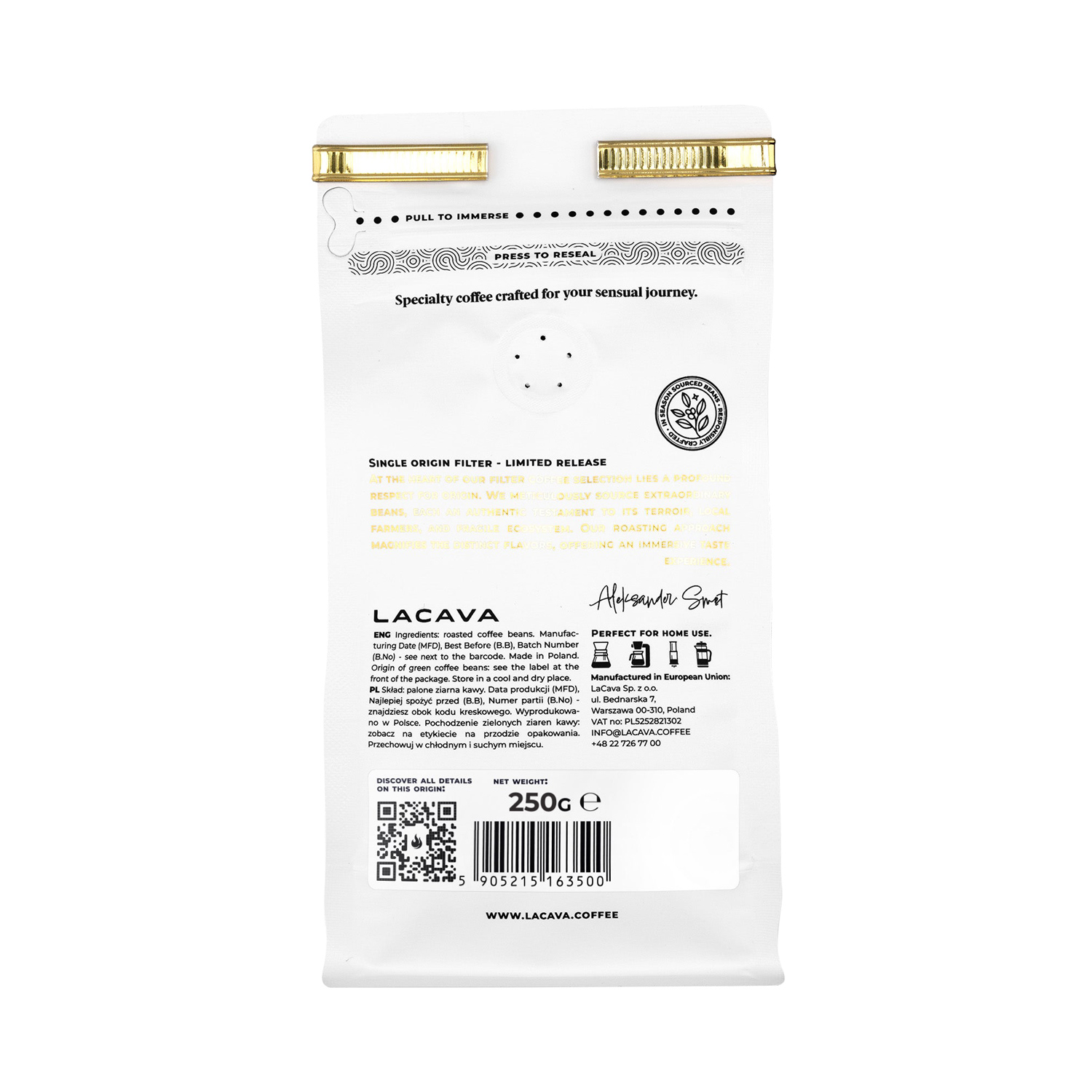 Lacava - Colombia El Indio Natural Filter 250 g