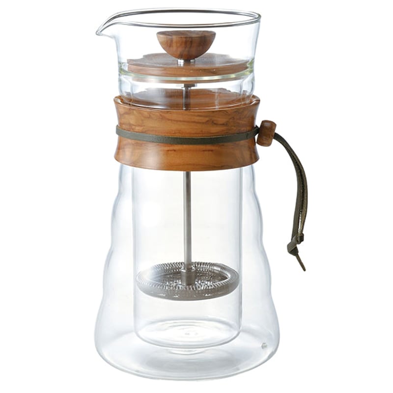 Hario Cafe Press Double Glass - Olive Wood - 400ml