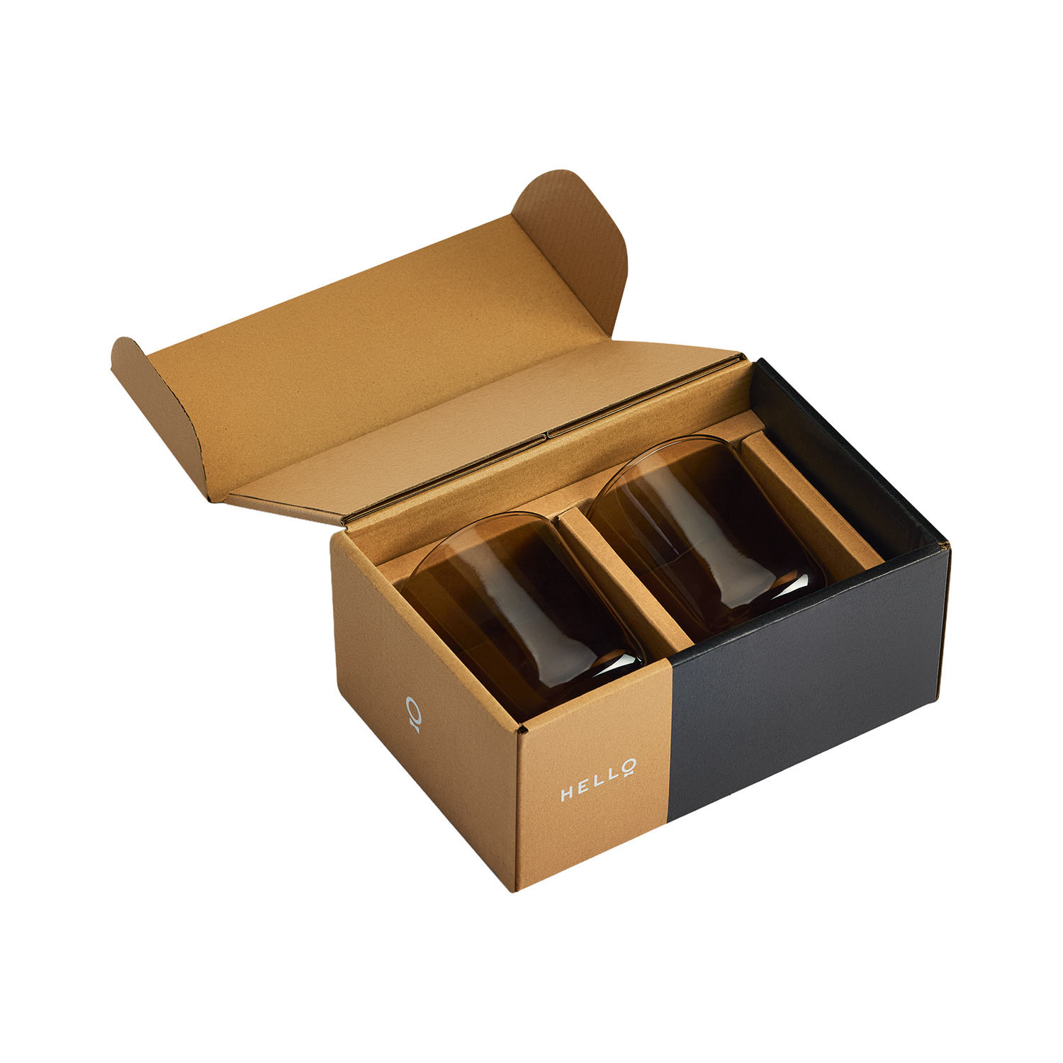 Fellow - zestaw dwóch szklanek Pirch Latte 320 ml - Bursztynowy