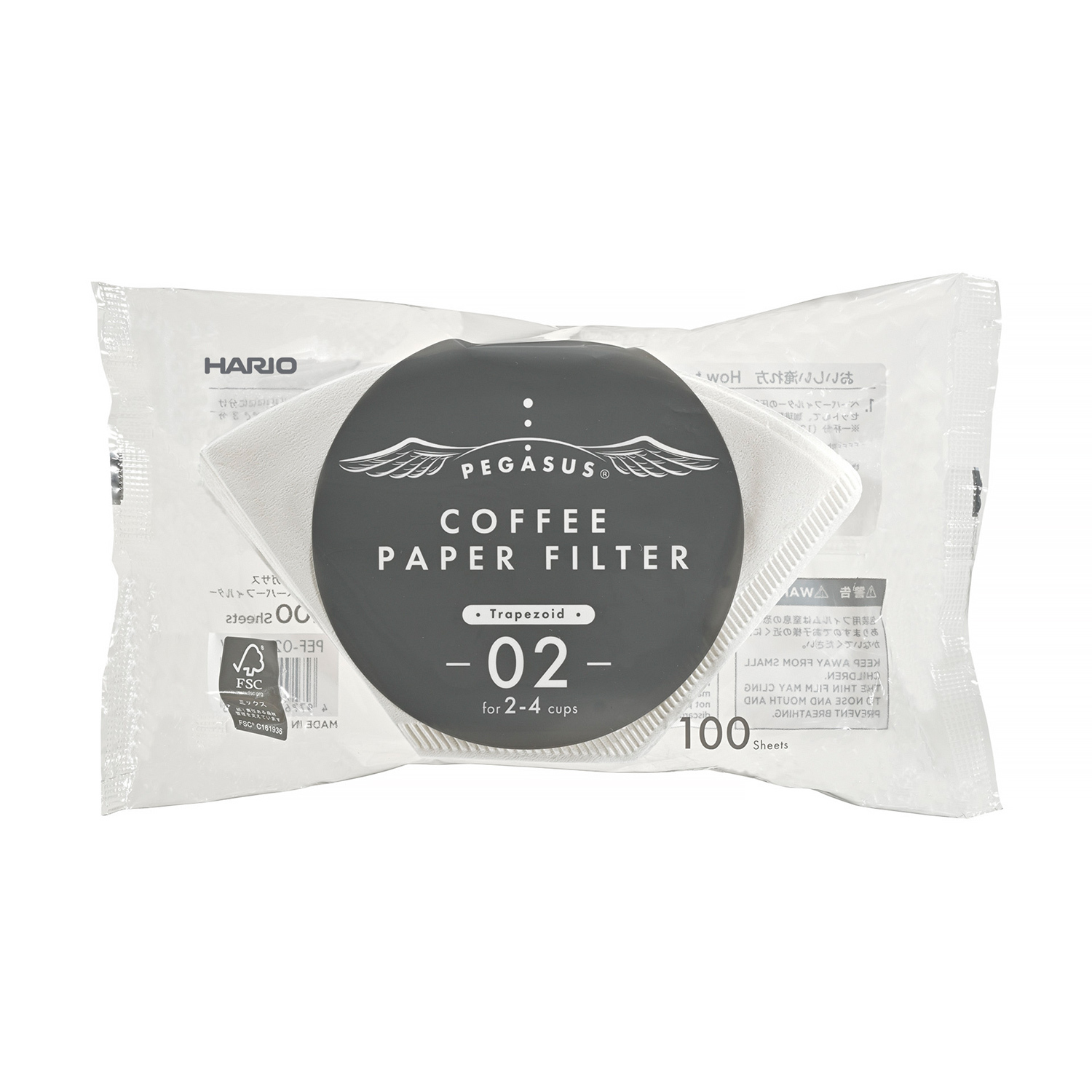 Hario - PEGASUS 02 White Paper Filters - 100 Pieces