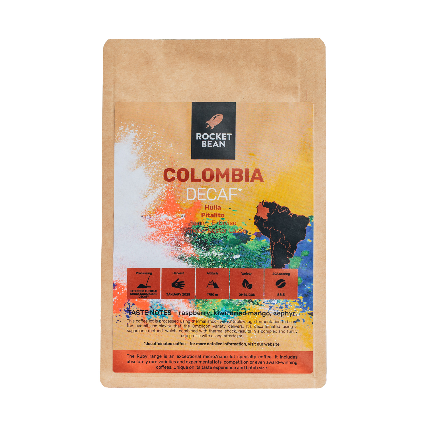 Rocket Bean - Colombia Nestor Lasso Ombligon DECAF Filter 200 g