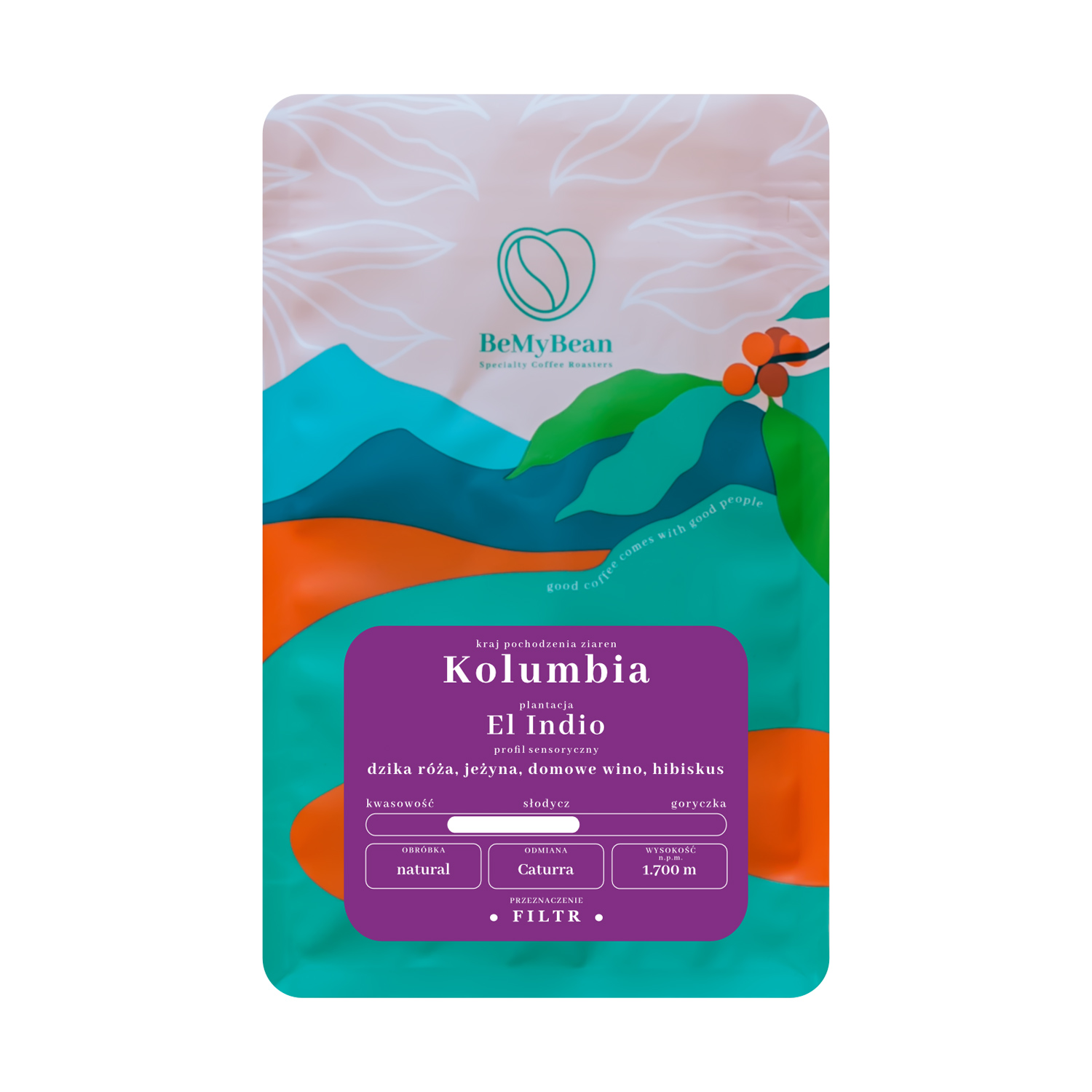 BeMyBean - kawa ziarnista Kolumbia El Indio Natural Filter 250 g