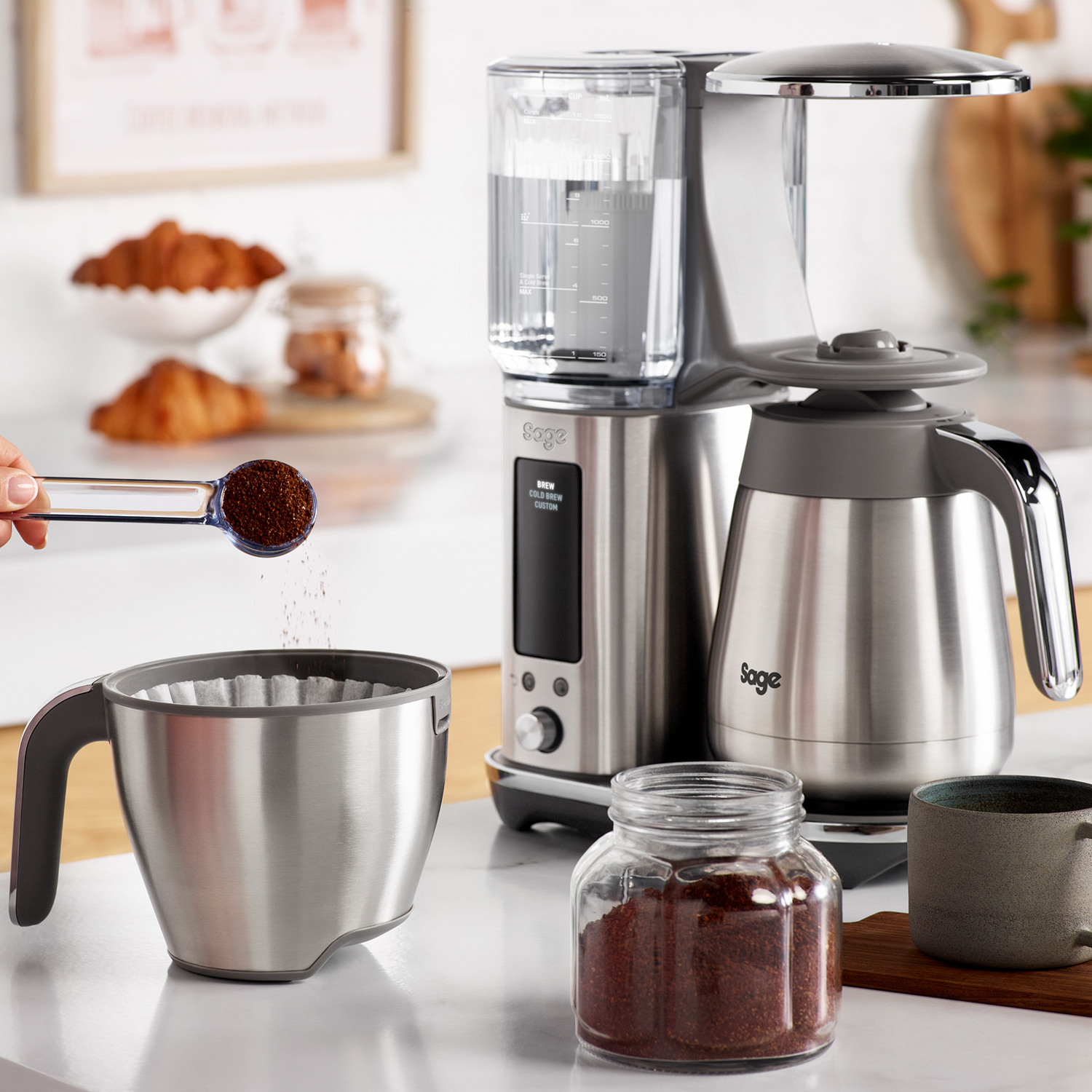 Sage - the Luxe Brewer Thermal - Filter Coffee Maker SDC465BSS - Silver