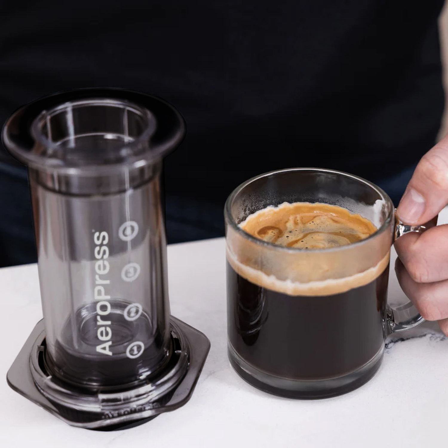 AeroPress Clear Black - Zaparzacz do kawy czarny