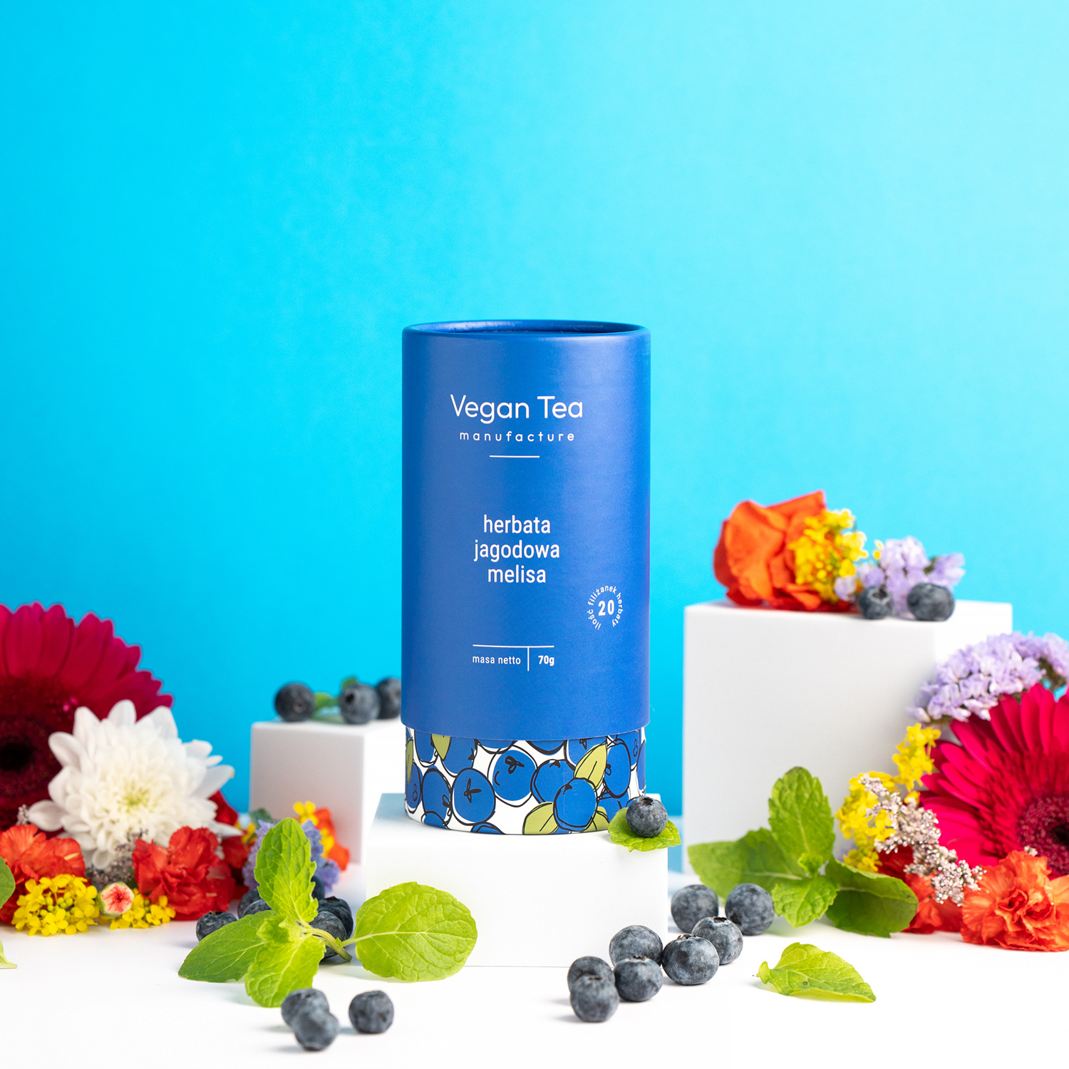 Vegan Tea - herbal and fruit infusion Blueberry Lemon Balm - Loose Tea 80 g