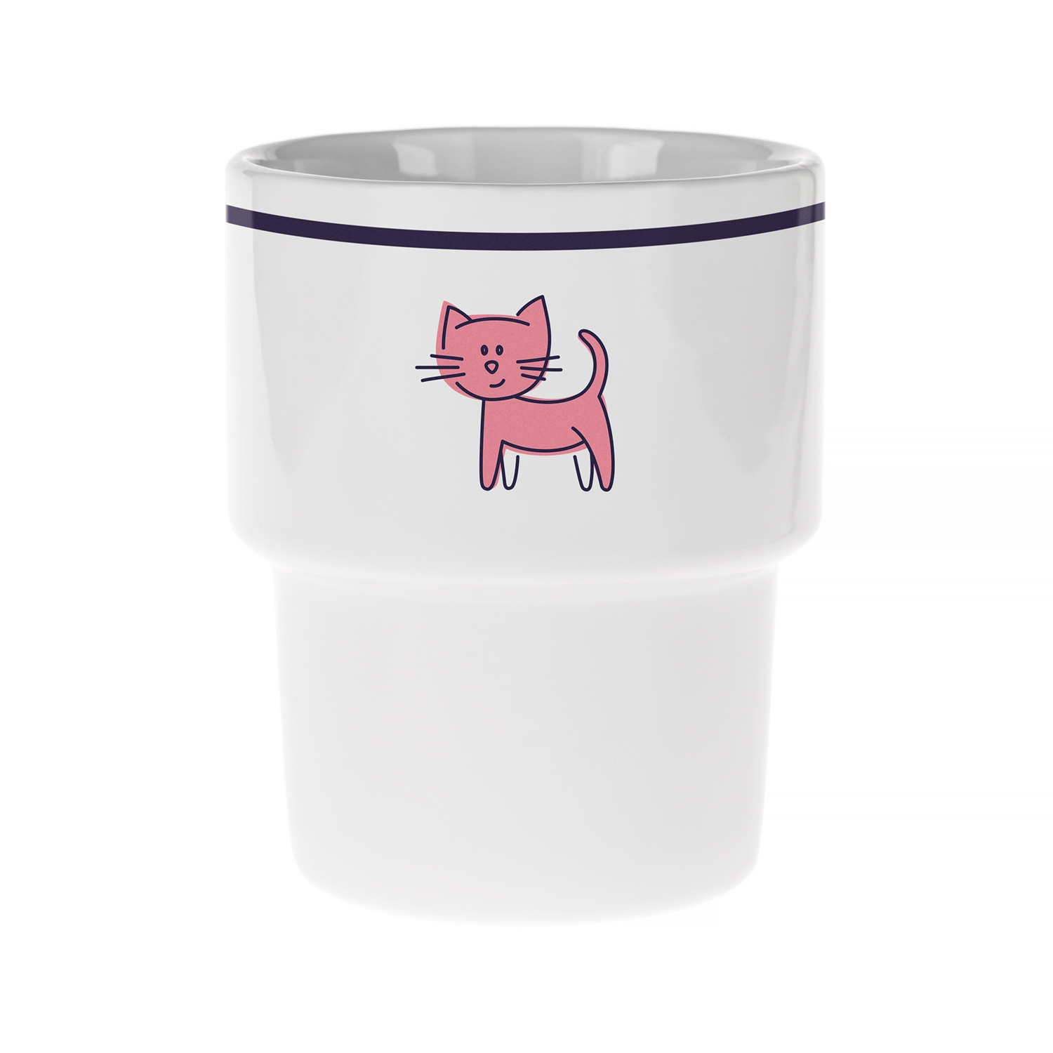 Coffeedesk - Kubek ceramiczny biały - Kot