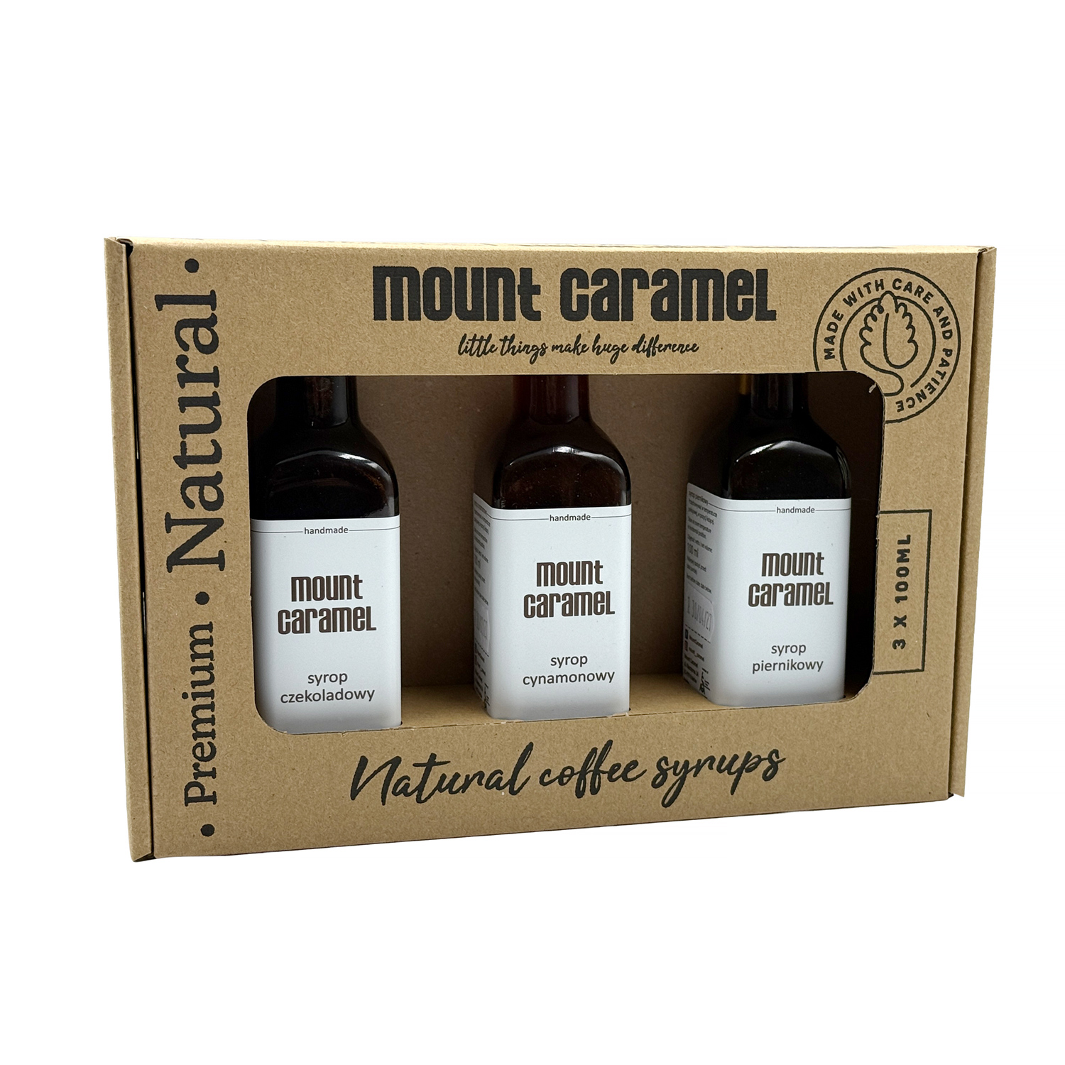 Mount Caramel - Zestaw syropów 3 x 100ml Czekolada - Cynamon - Piernik