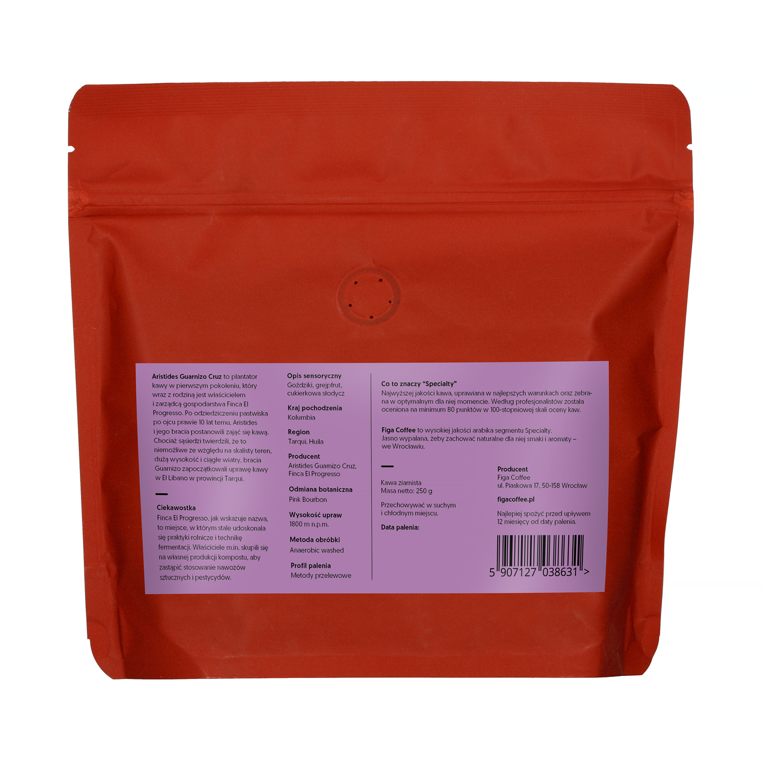 Figa Coffee - Colombia Aristides Guarnizo Cruz Anaerobic Washed Filter 250 g