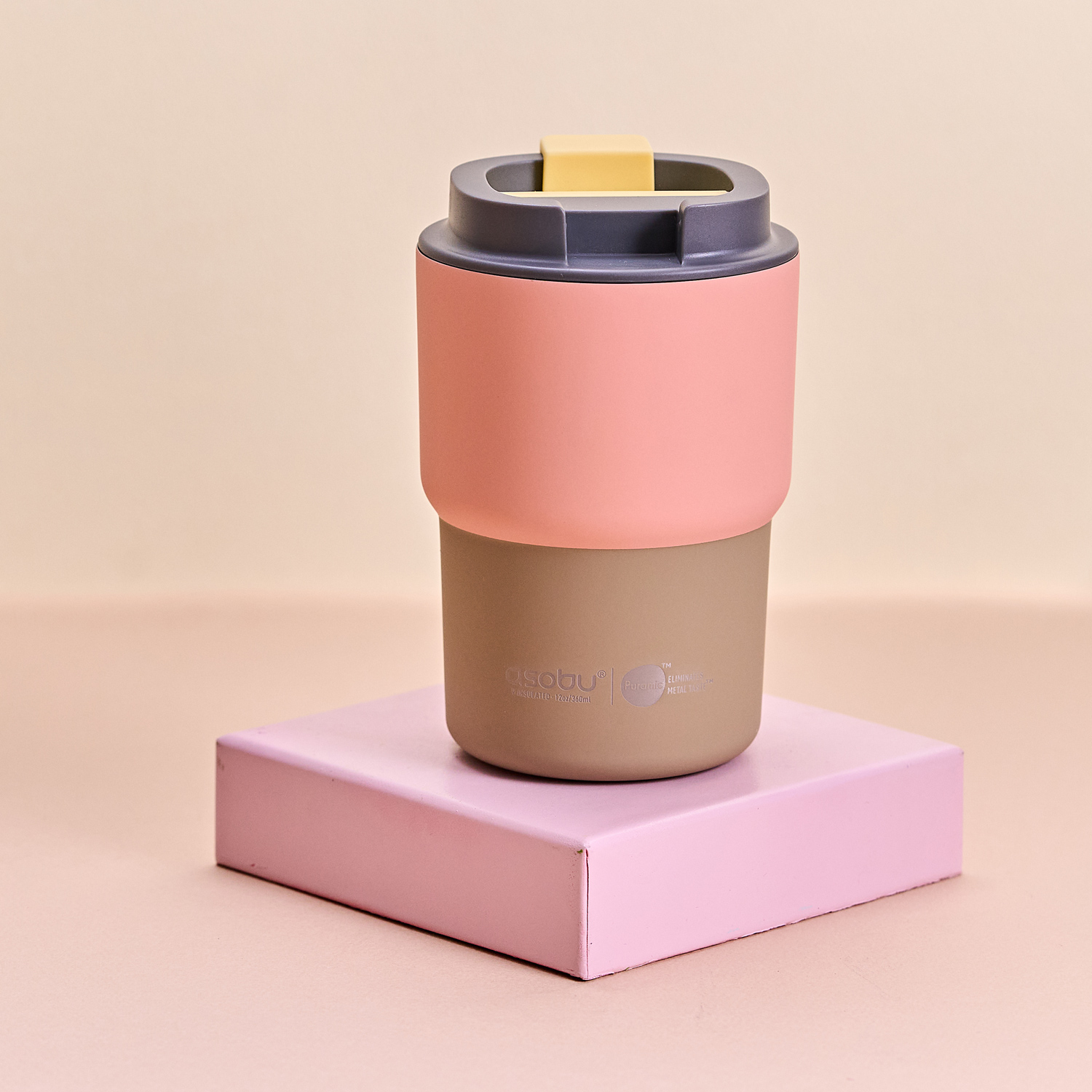 Asobu - Mini Pick Me Up Pastelowy Pomarańczowy - Kubek termiczny 360 ml