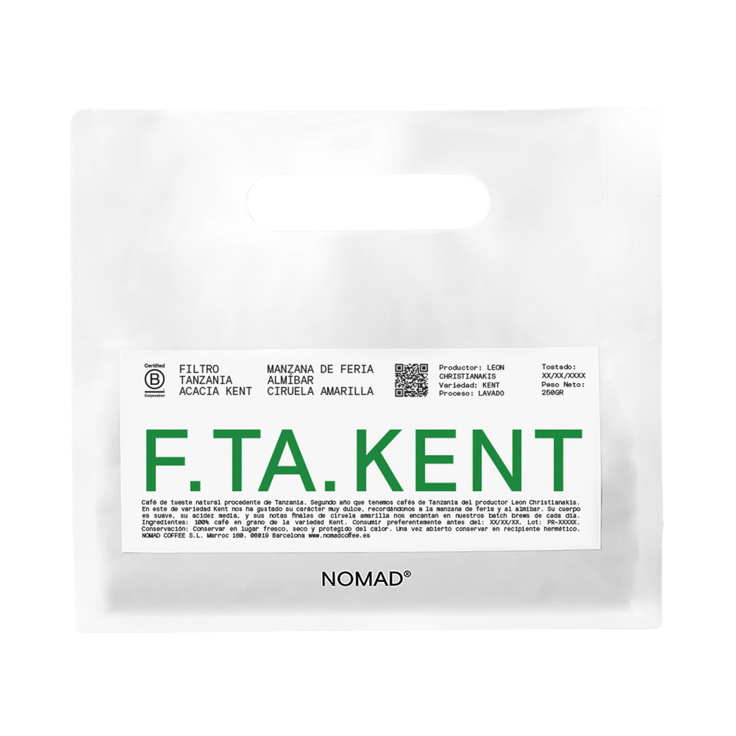 Nomad Coffee - Tanzania Acacia Hills Kent Washed Filter 250g (outlet)