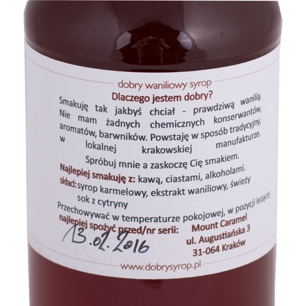 Mount Caramel Dobry Syrop / Good Syrup - Vanilla 500 ml