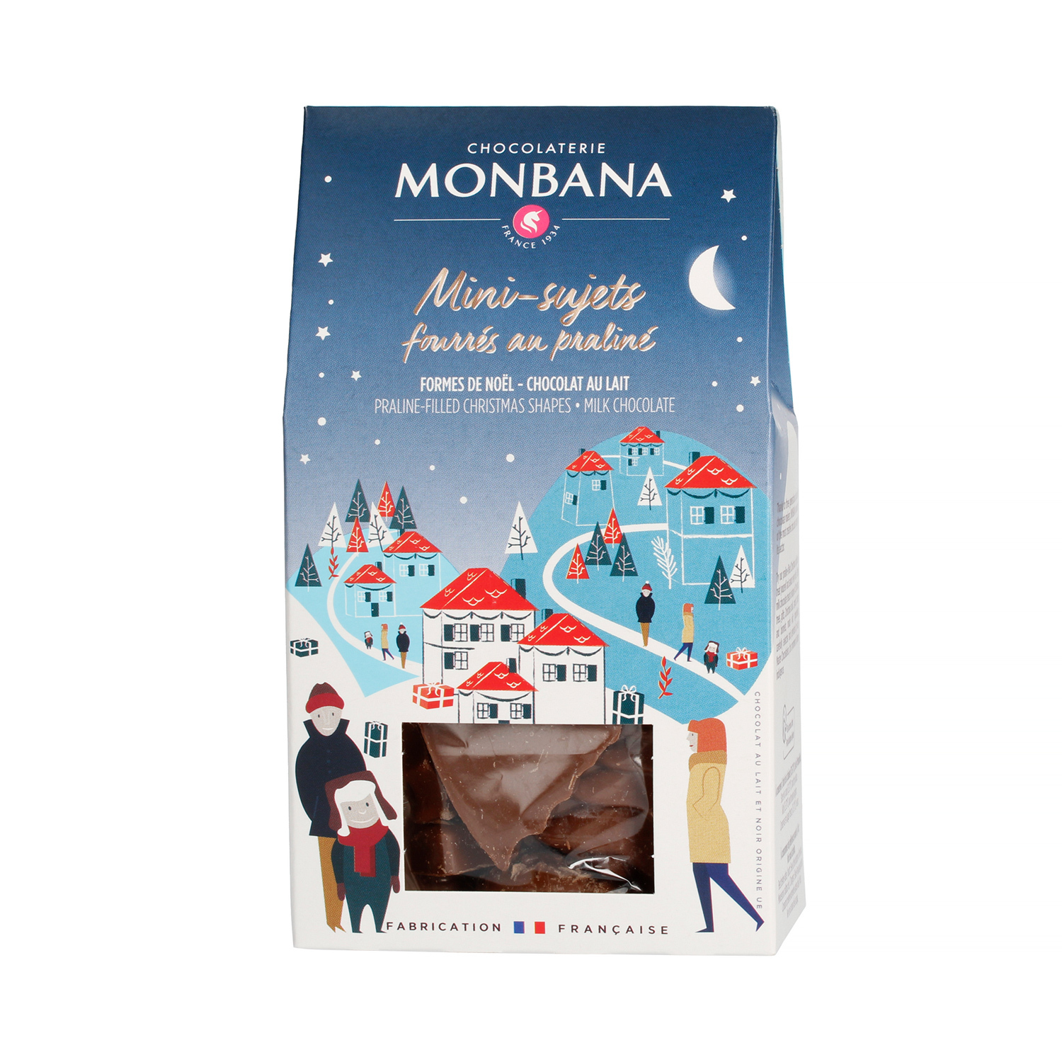 Monbana - Świąteczne praliny w mlecznej czekoladzie 130g