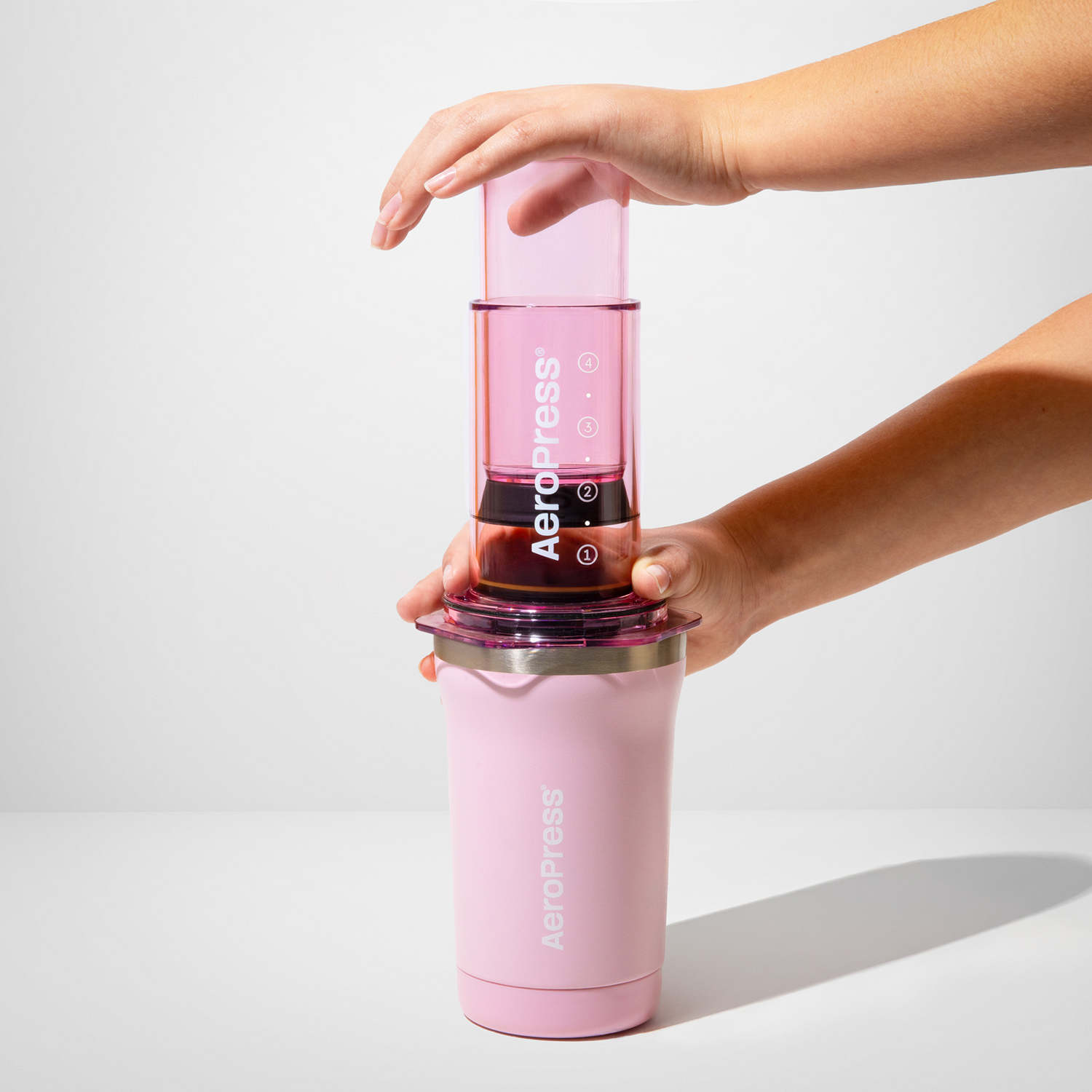 AeroPress Go Plus Coffee Maker Pink