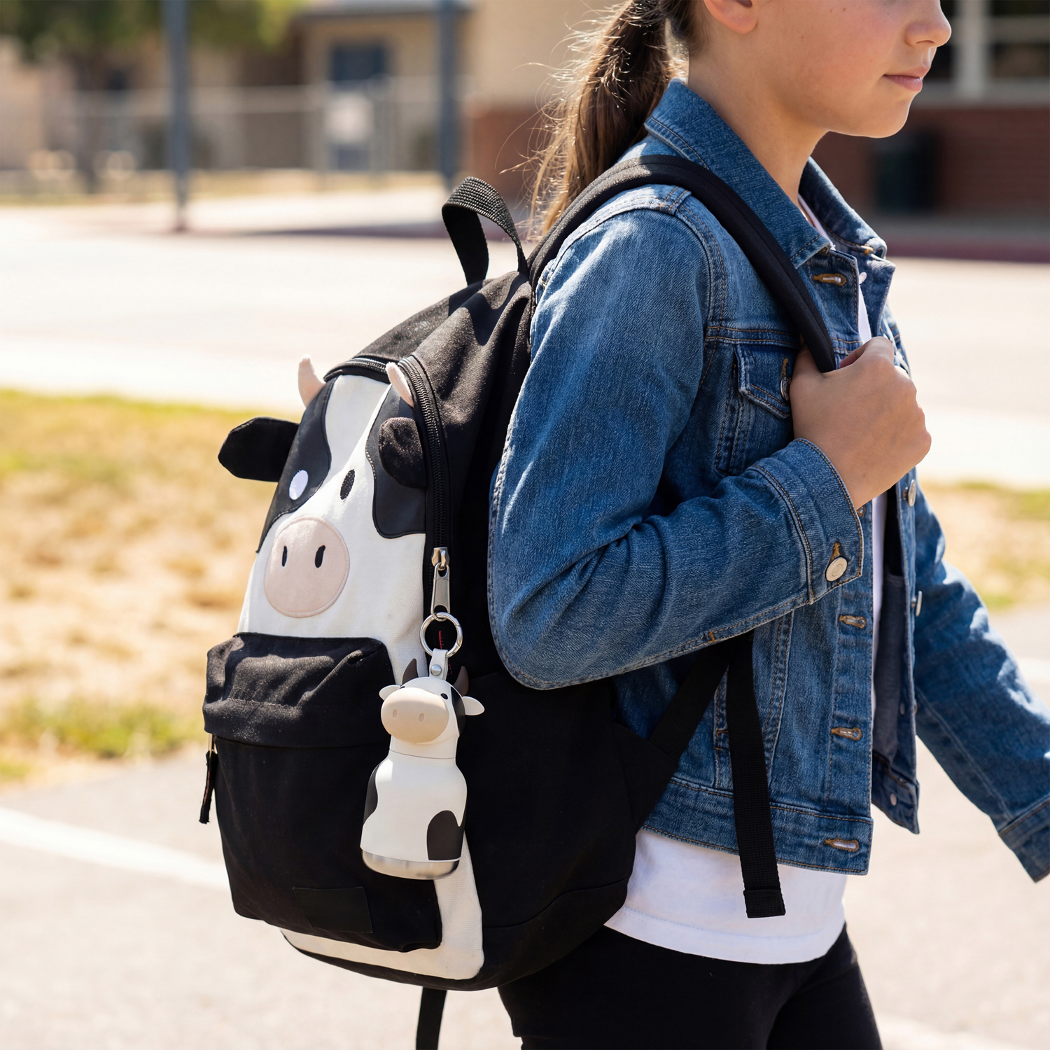 Asobu - Mini Bestie Krowa - Butelka termiczna ze słomką 200 ml
