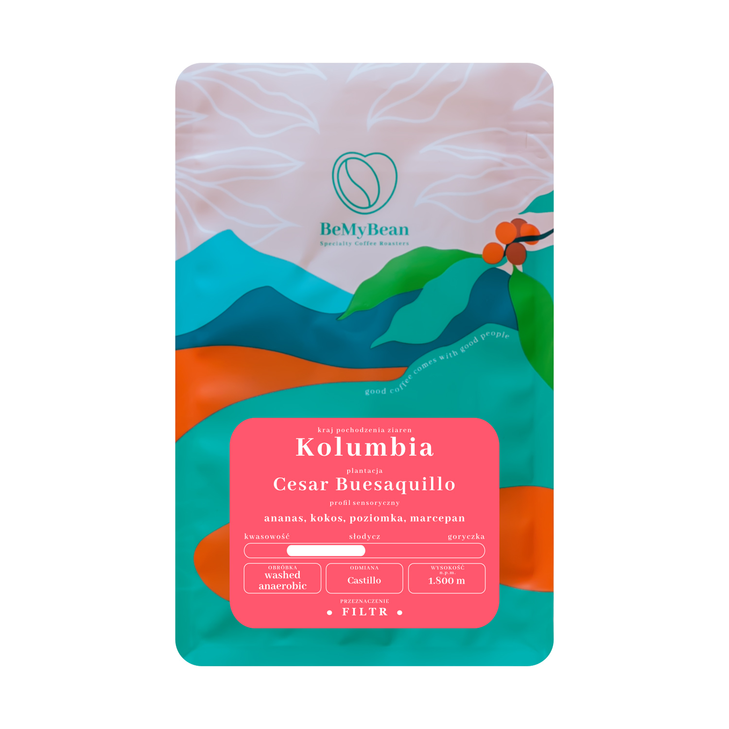 BeMyBean - kawa ziarnista Kolumbia Cesar Buesaquillo Washed Anaerobic Filter 250 g