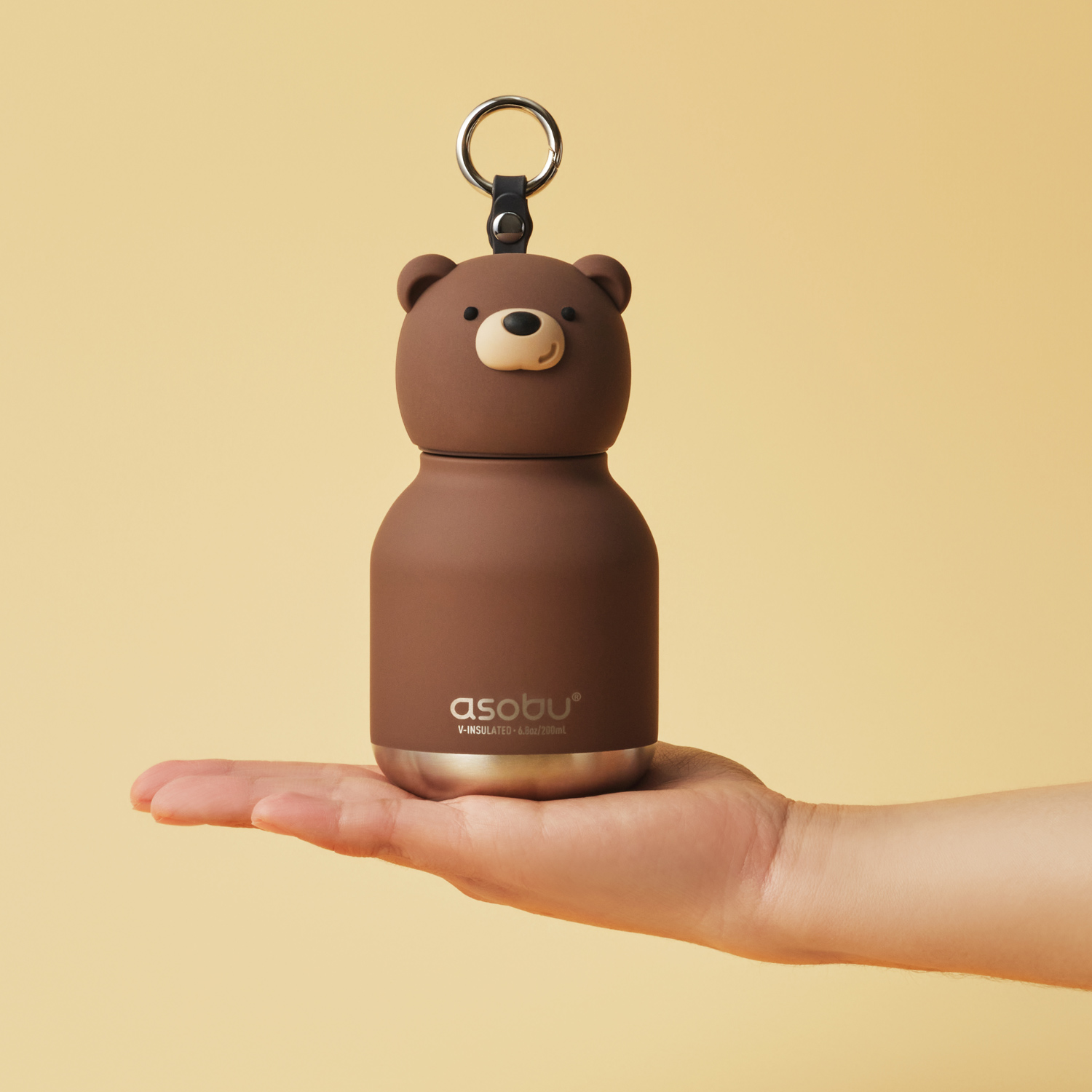 Asobu - Mini Bestie Miś - Butelka termiczna ze słomką 200 ml