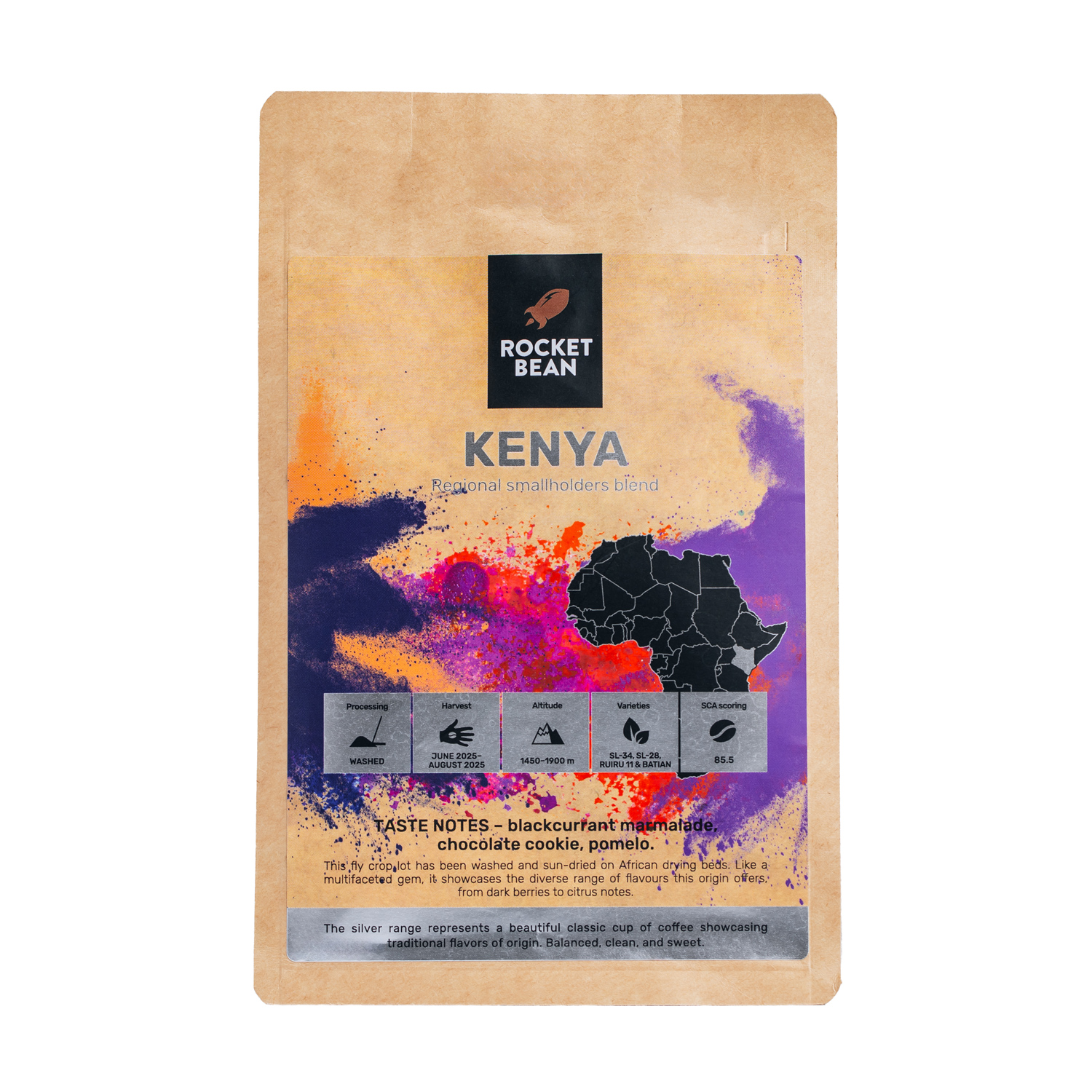 Rocket Bean - kawa ziarnista Kenia Smallholder Blend Washed Filter 200 g
