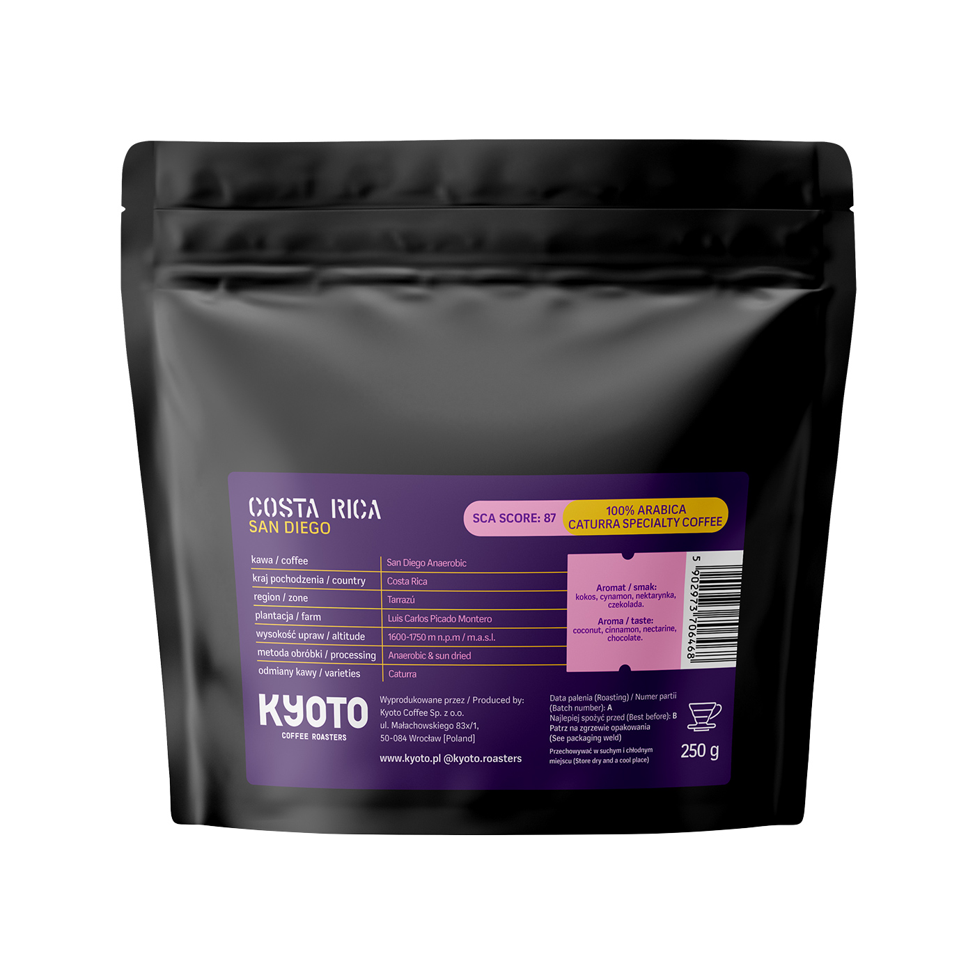 KYOTO - kawa ziarnista Kostaryka San Diego Anaerobic Filter 250 g