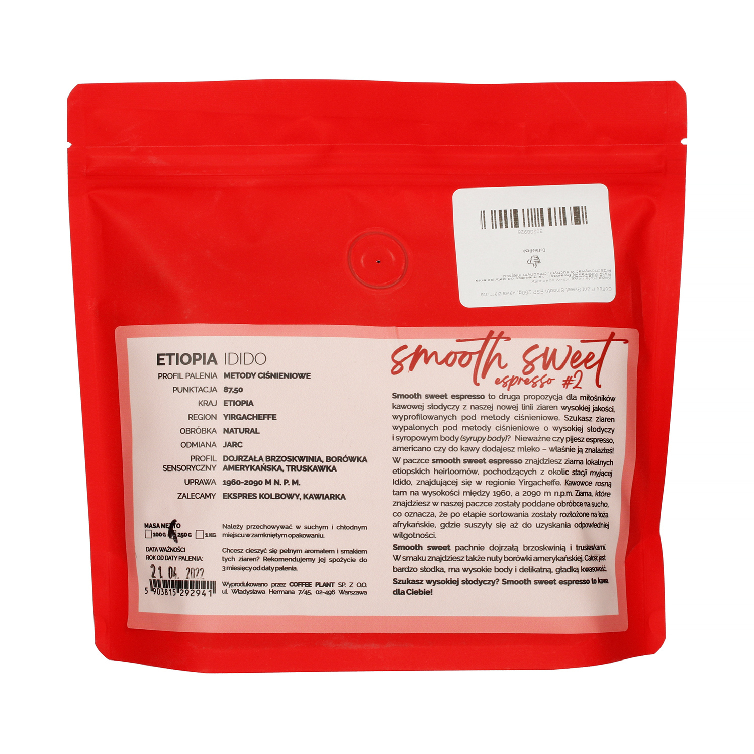 COFFEE PLANT - Sweet Smooth Espresso 250g