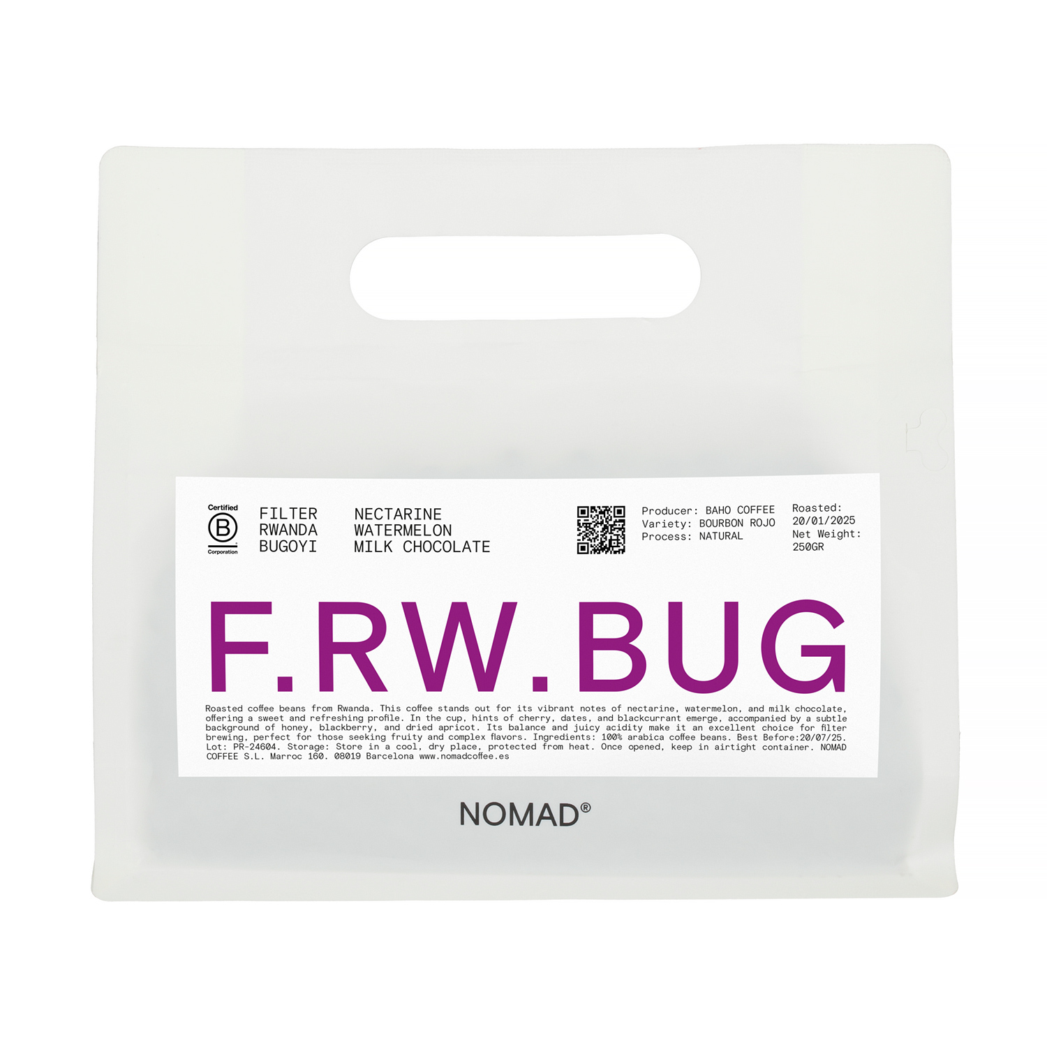 Nomad Coffee - Rwanda Bugoyi Natural Filter 250g