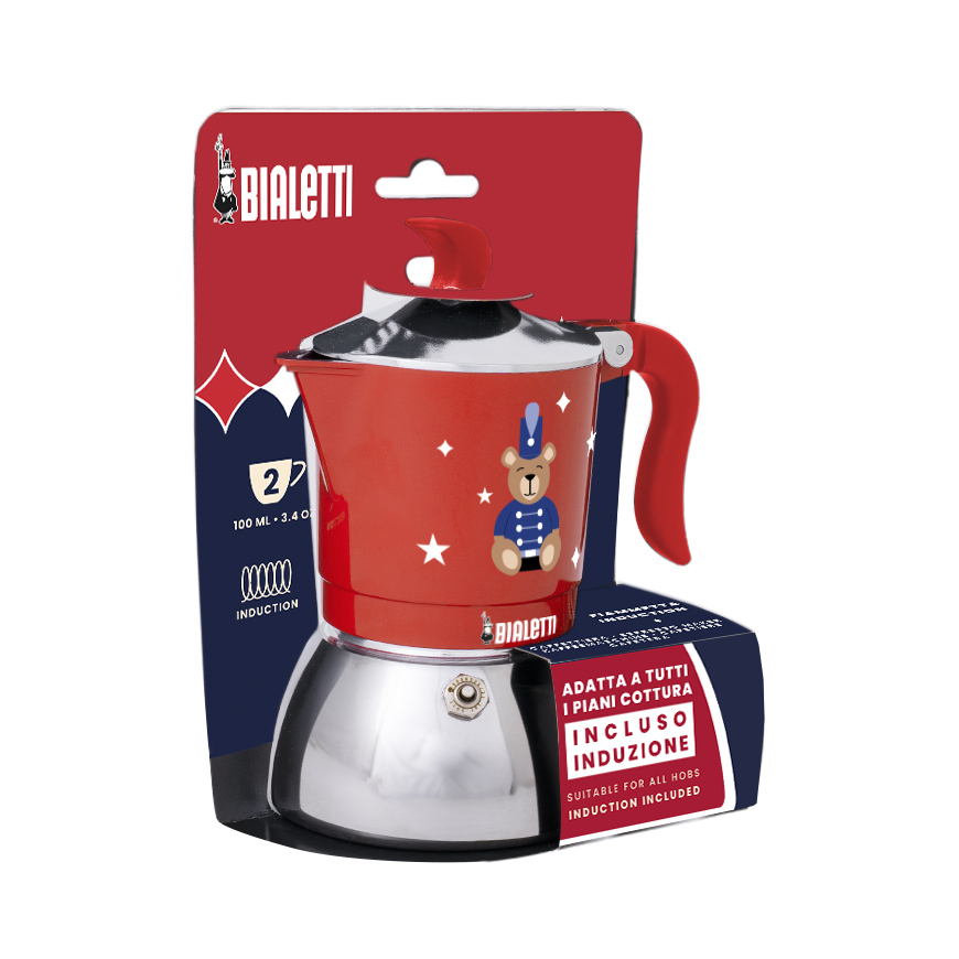 Bialetti - Fiammetta Induction Joyful Christmas Moka Pot 4tz Red