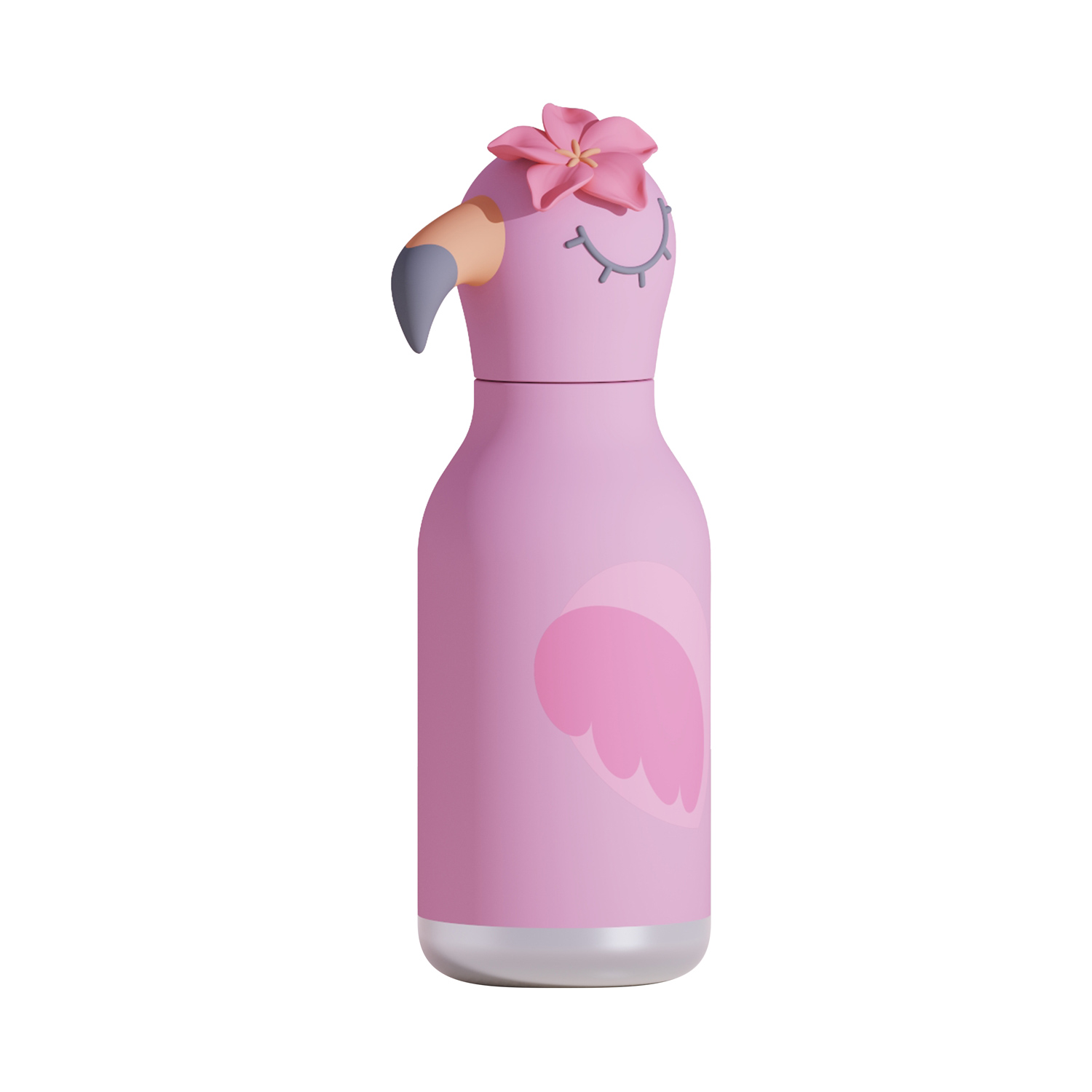 Asobu - Bestie Flamingo - 460 ml Insulated Bottle with Straw