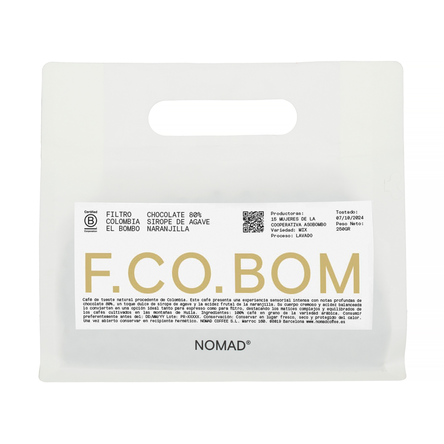 Nomad Coffee - Colombia Huila El Bombo Washed Filter 250g