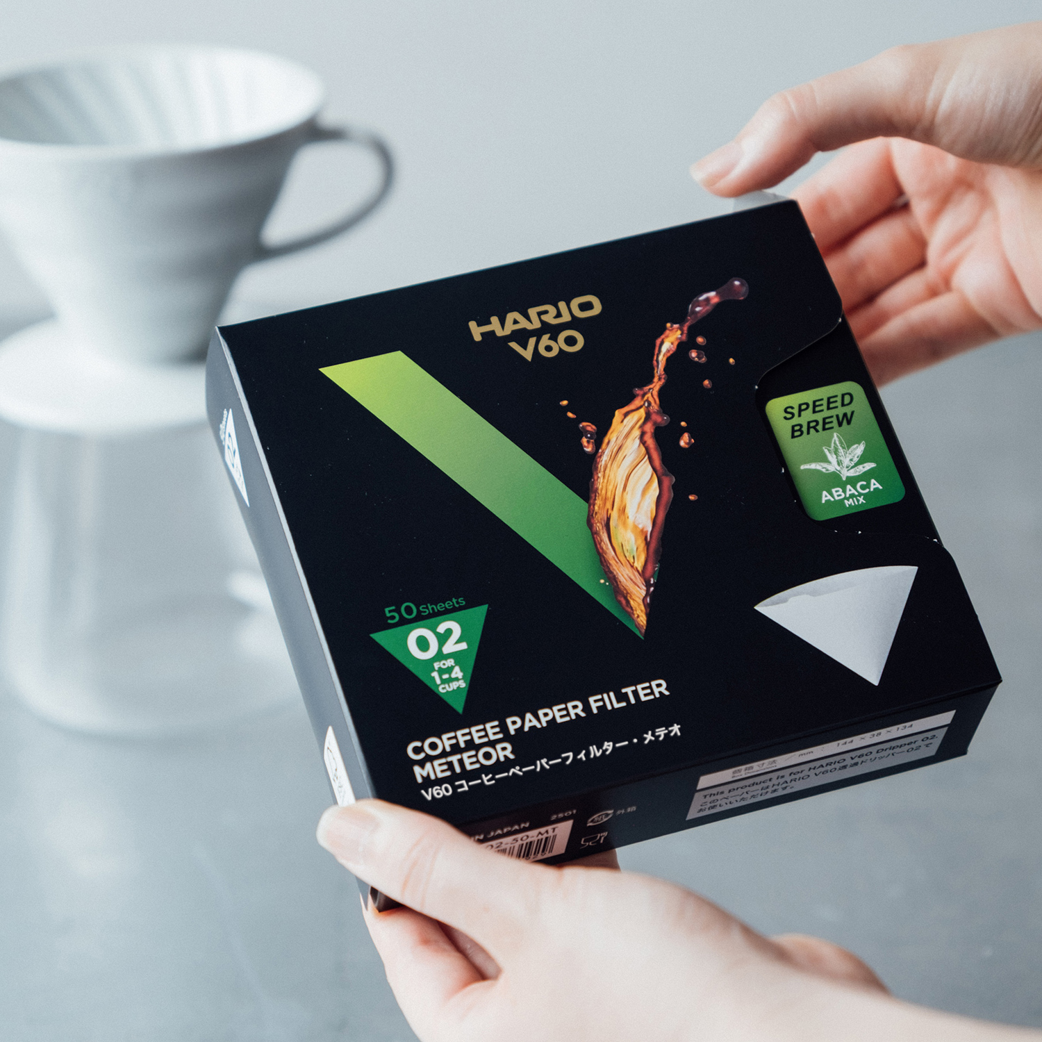 Hario - Filtry papierowe Meteor - V60-02 - 50 sztuk