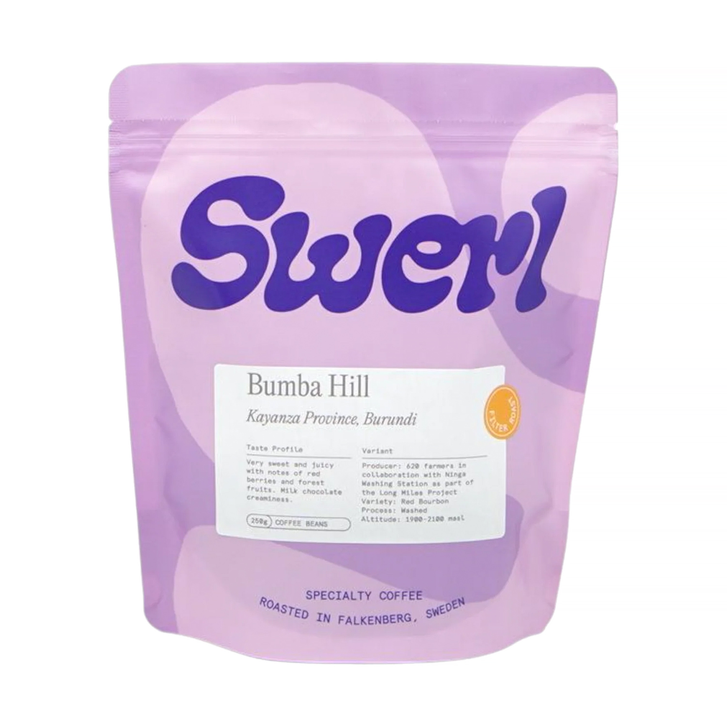 Swerl Coffee - kawa ziarnista Burundi Bumba Hill Honey Filter 250 g