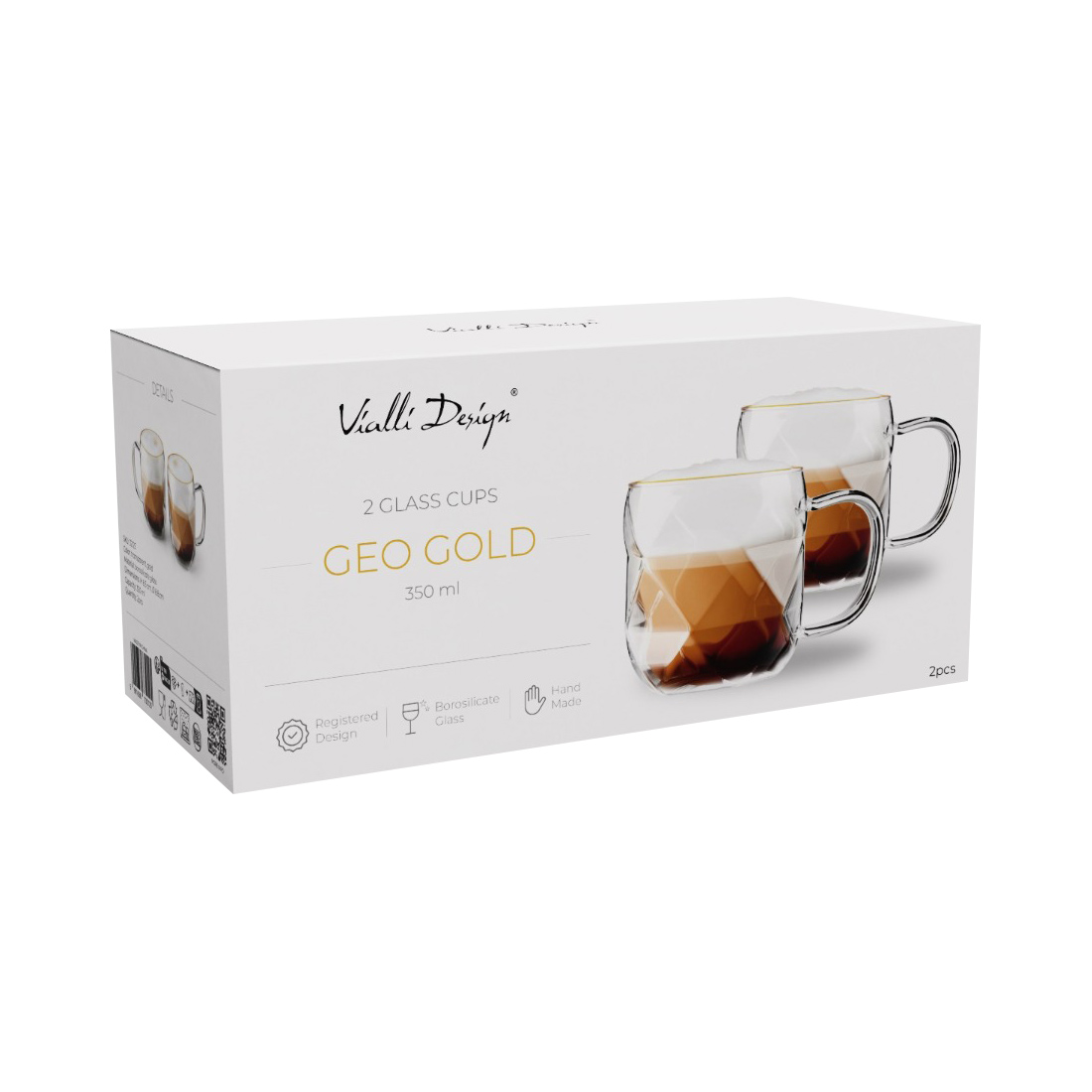 Vialli Design - filiżanki Geo Gold 350 ml