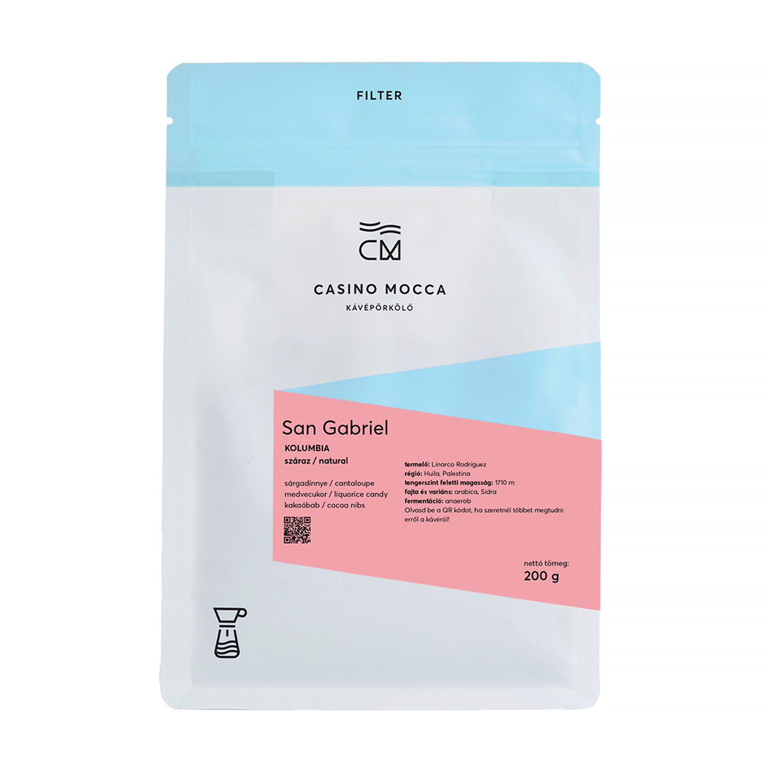 Casino Mocca - kawa ziarnista Kolumbia San Gabriel Natural Filter 200 g
