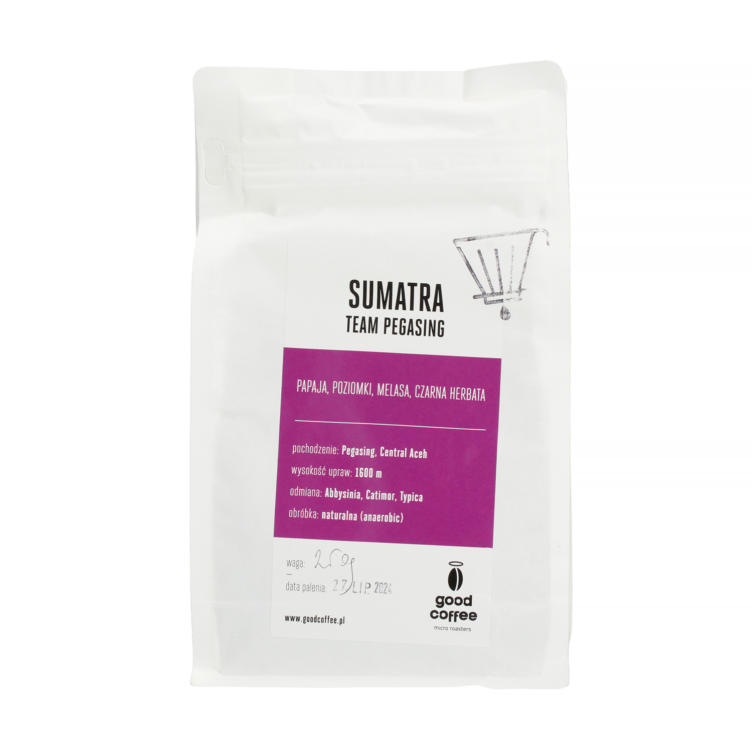 Good Coffee Sumatra Team Pegasing Natural Anaerobic FIL 250g, kawa ziarnista