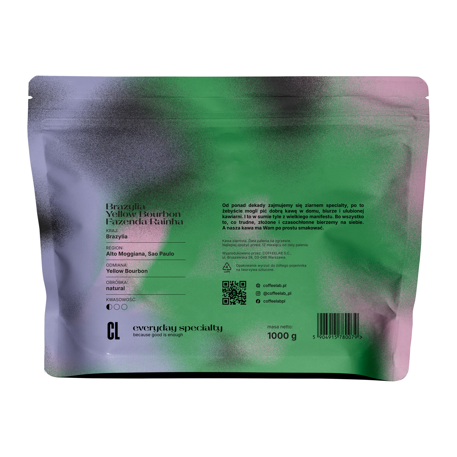 COFFEELAB - kawa ziarnista Brazylia Yellow Bourbon Fazenda Rainha Espresso 1 kg