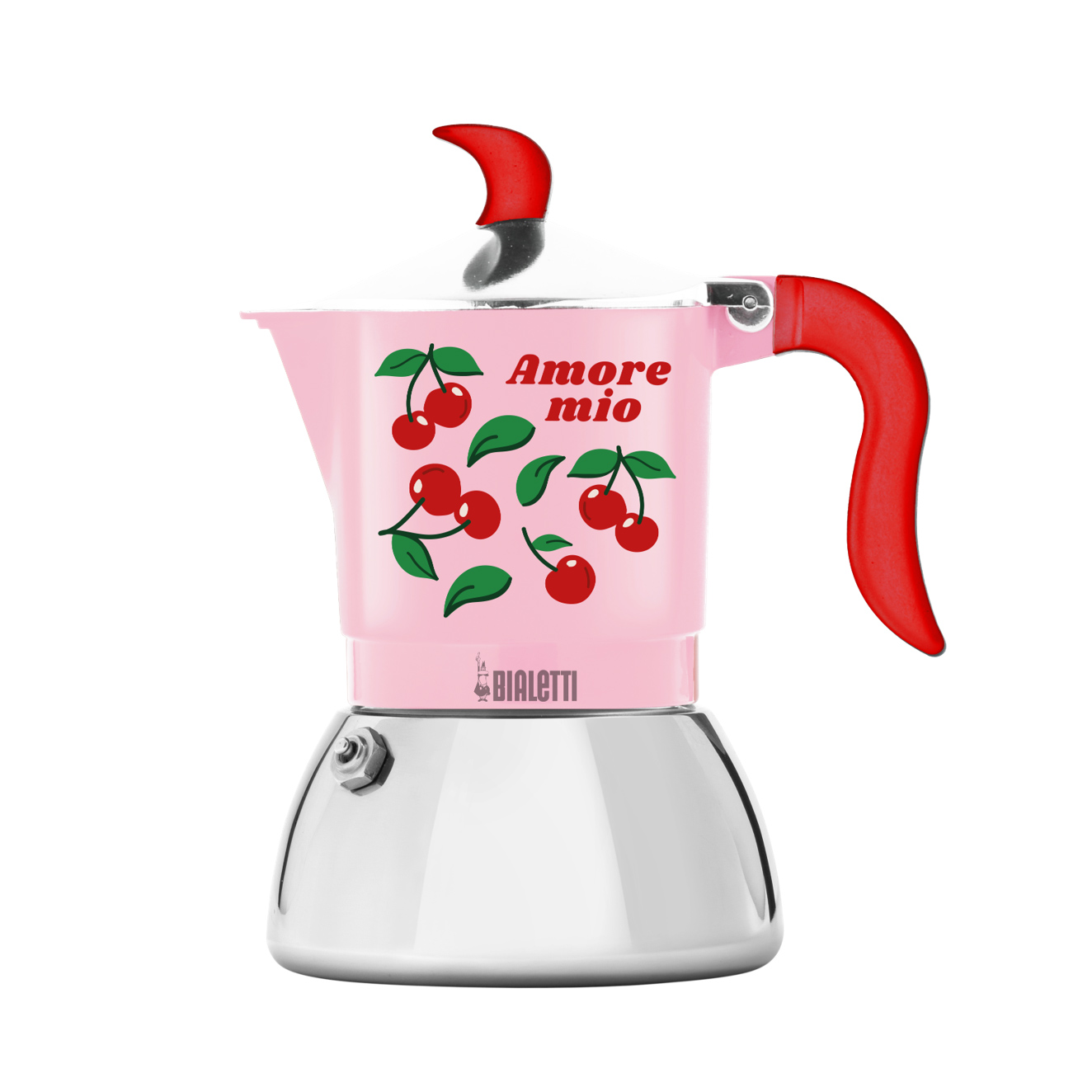 Bialetti - kawiarka Fiametta Induction Fruit Vibes 2tz - Różowa